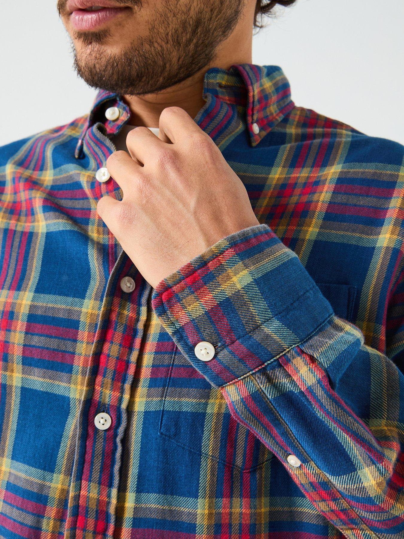 gant-regular-fit-indigo-twill-long-sleeve-check-shirt-navydetail