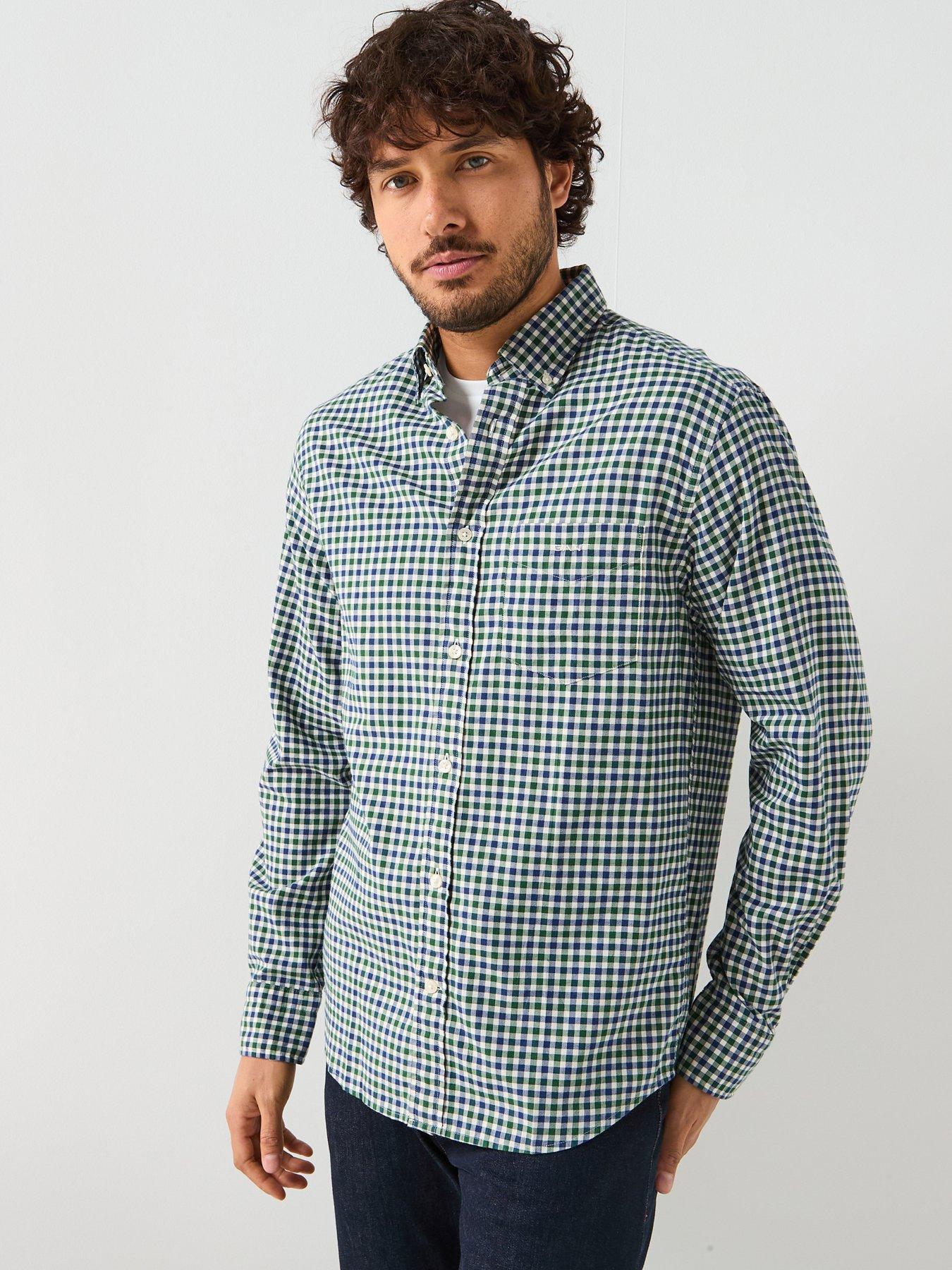 GANT Regular Fit Classic Gingham Long Sleeve Shirt - Green