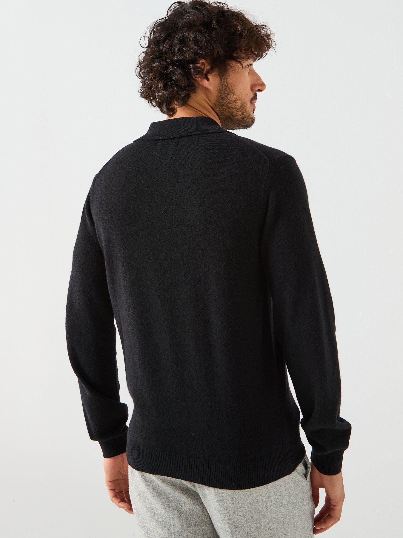 gant-knitted-button-down-long-sleeve-polo-shirt-blackstillFront