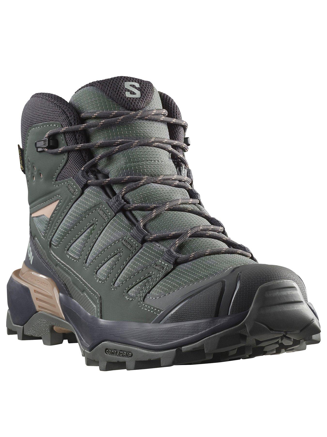 salomon-womens-hiking-x-ultra-360-gore-tex-mid-boots-greenstillFront