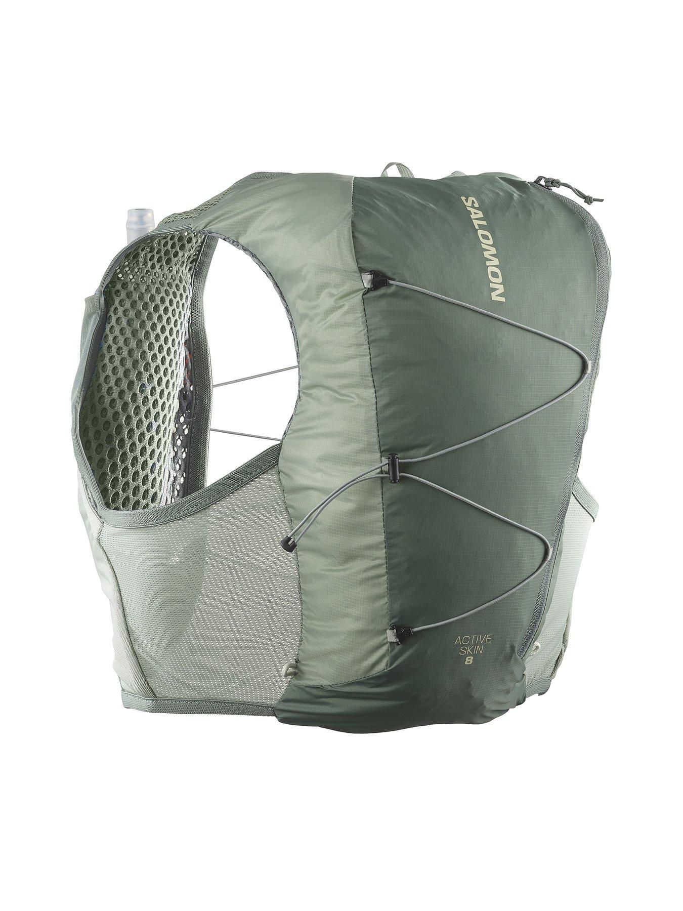 Salomon Adults Unisex Running Active Skin 8 Hydration Vest Set - Green