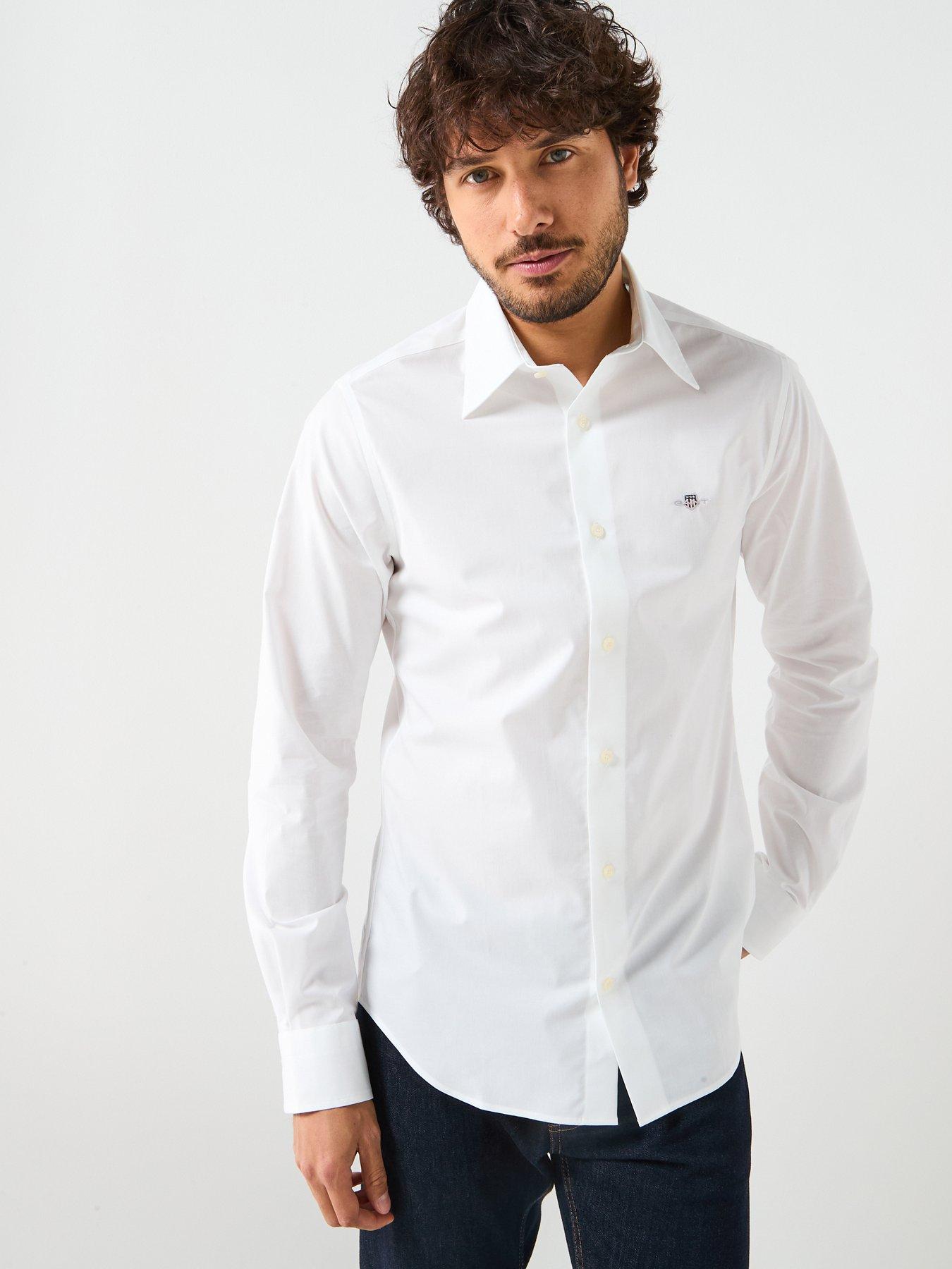 GANT Slim Fit Poplin Long Sleeve Shirt - White