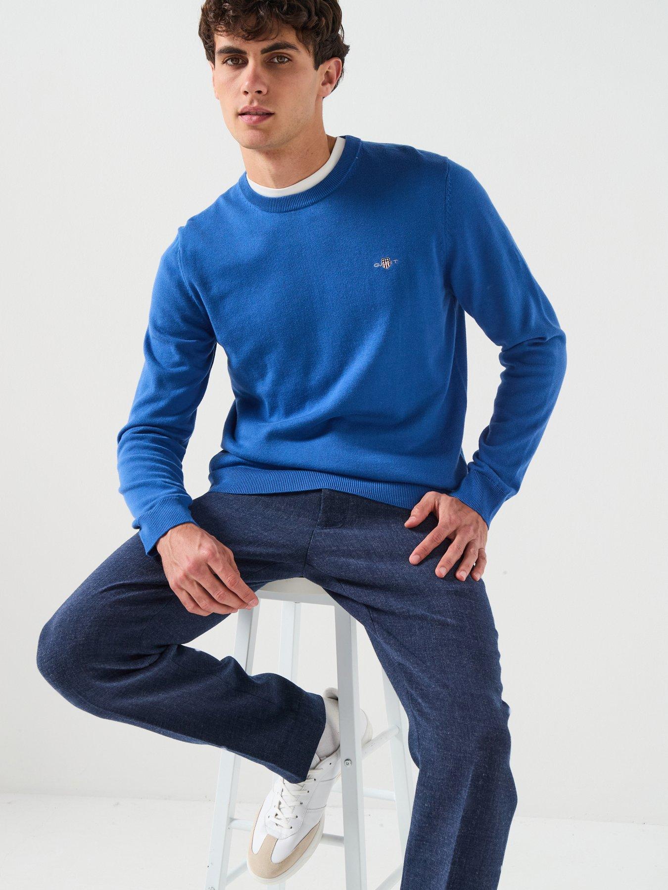 gant-cottonwool-crew-knitted-jumper-blueoutfit