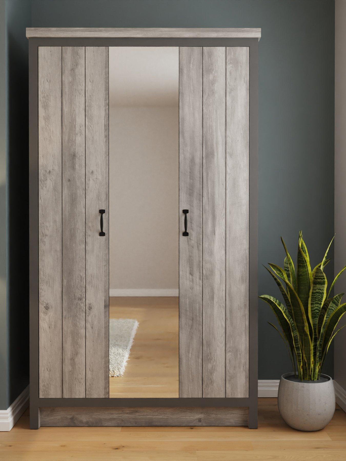 GFW Boston 3 Door Mirrored Wardrobe