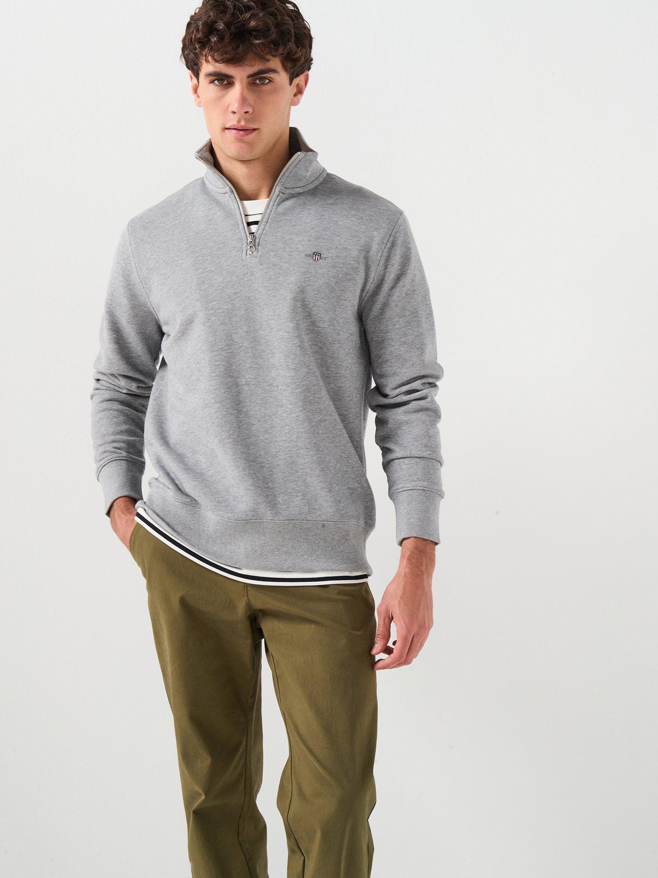 gant-regular-fit-shield-14-zip-sweat-light-greyfront