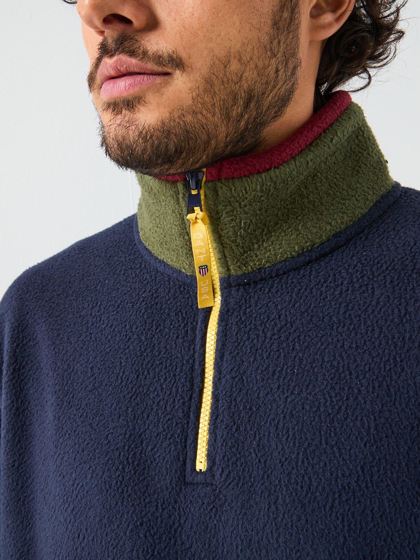 gant-colourblock-polar-fleece-14-zip-sweat-navyoutfit