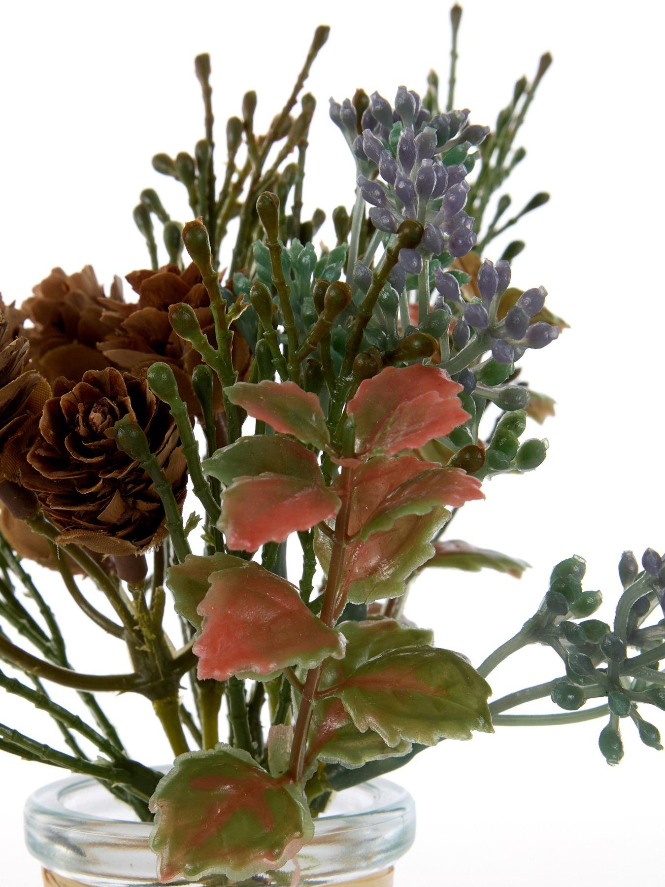 festive-set-of-2-x-18nbspcm-mixed-green-christmas-foliage-cones-in-glassdetail