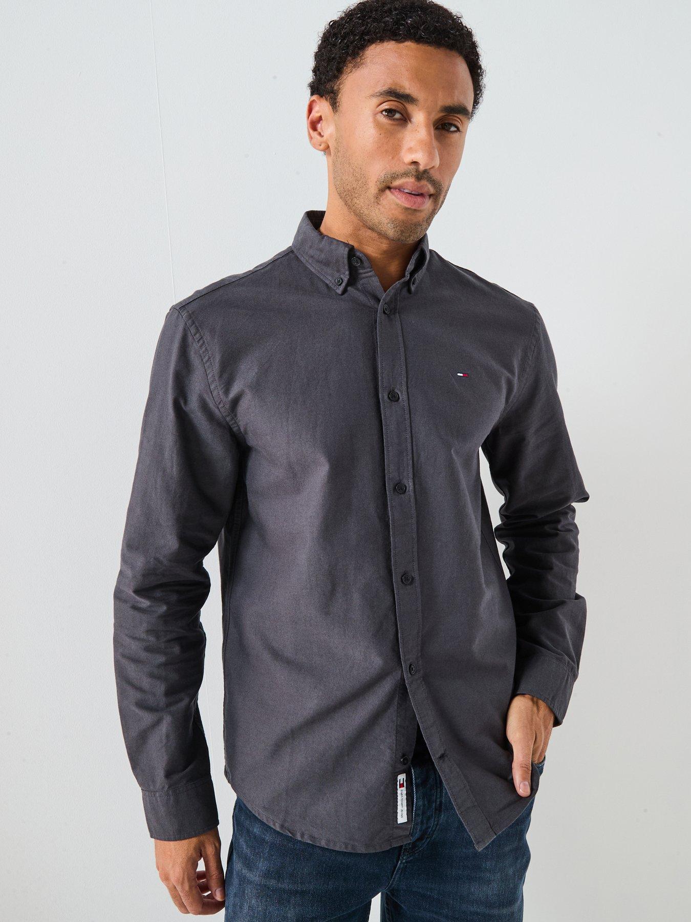 Tommy Jeans Regular Fit Oxford Long Sleeve Shirt - Black