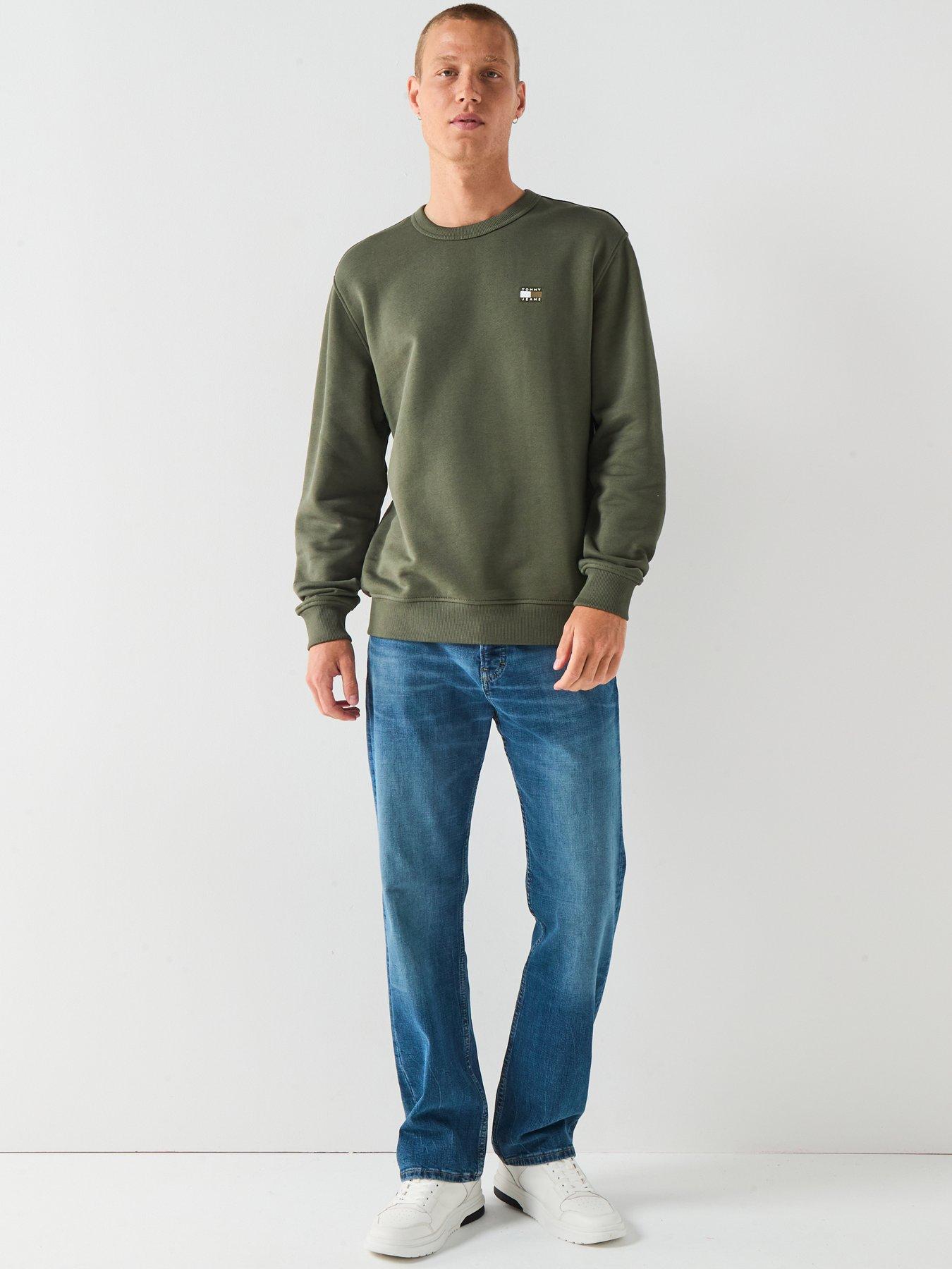 Image 3 of 6 of Tommy Jeans Regular Fit Badge Crew Sweatshirt - Green