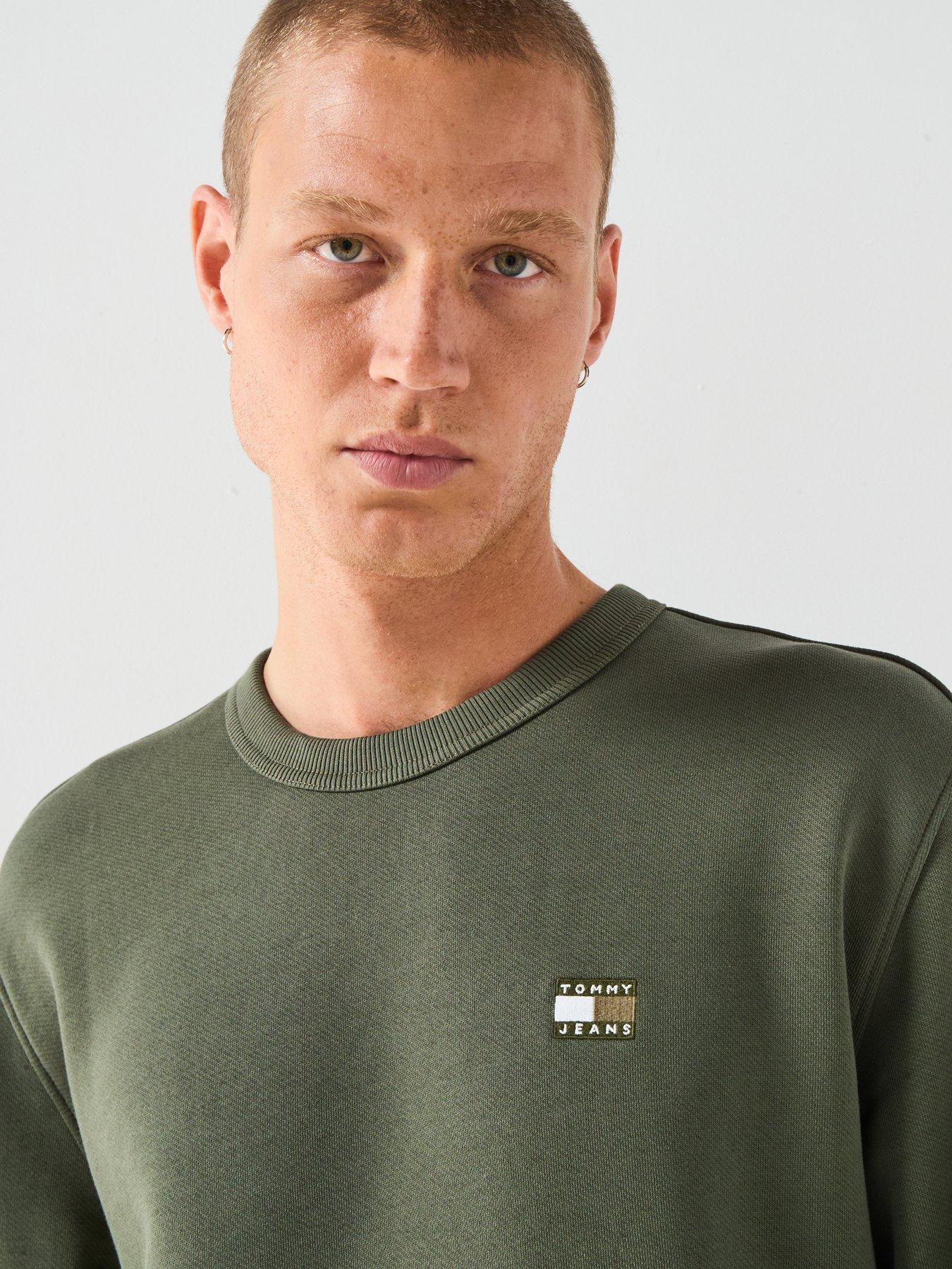 Image 4 of 6 of Tommy Jeans Regular Fit Badge Crew Sweatshirt - Green