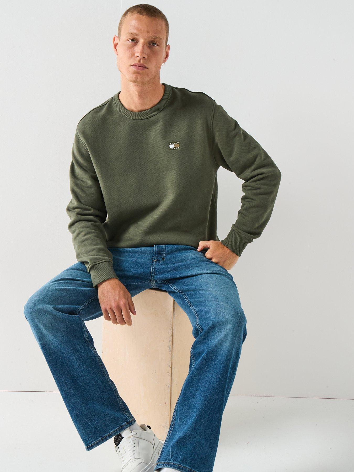 Image 5 of 6 of Tommy Jeans Regular Fit Badge Crew Sweatshirt - Green