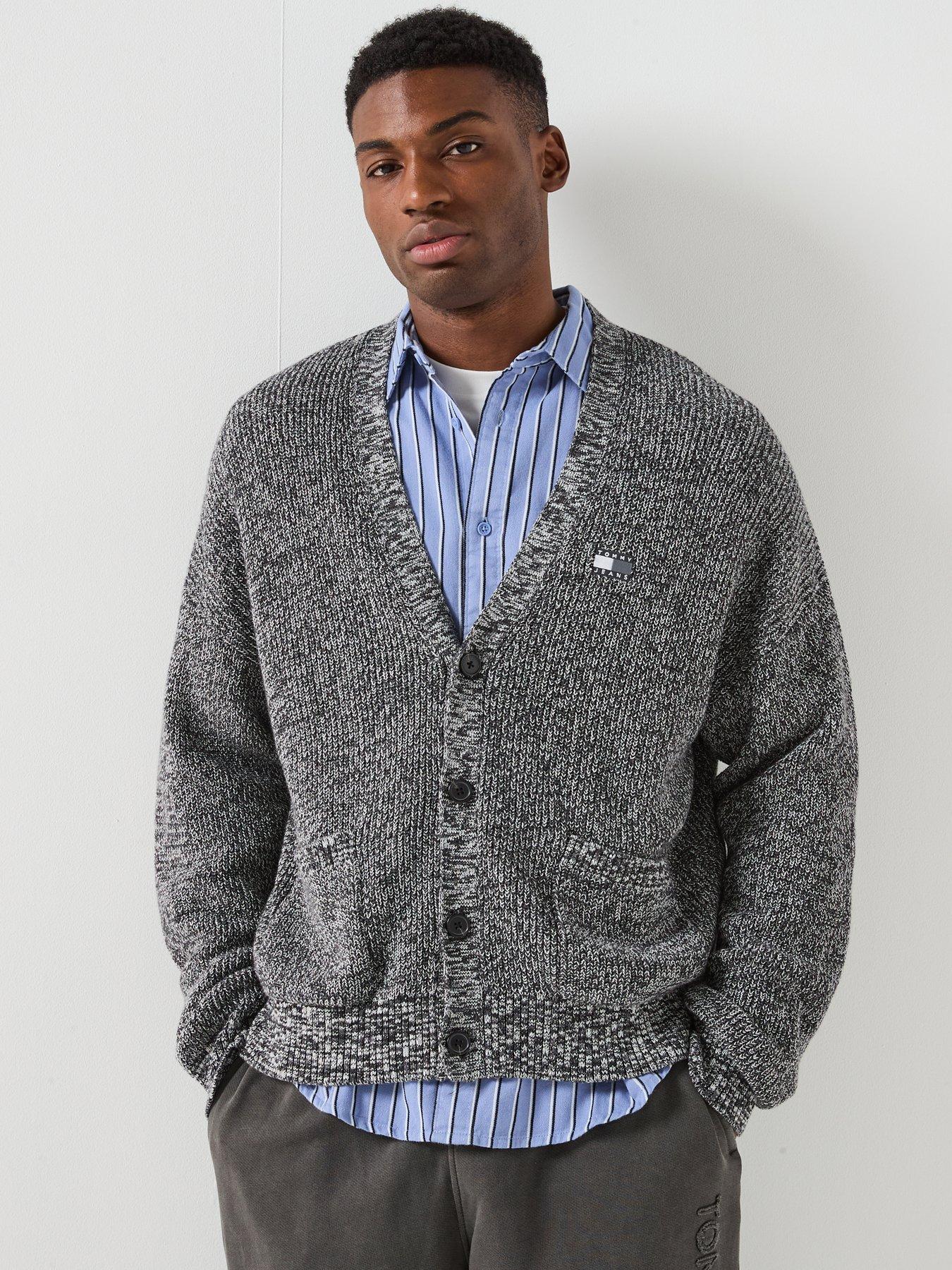 Tommy Jeans Badge Knitted Cardigan - grey