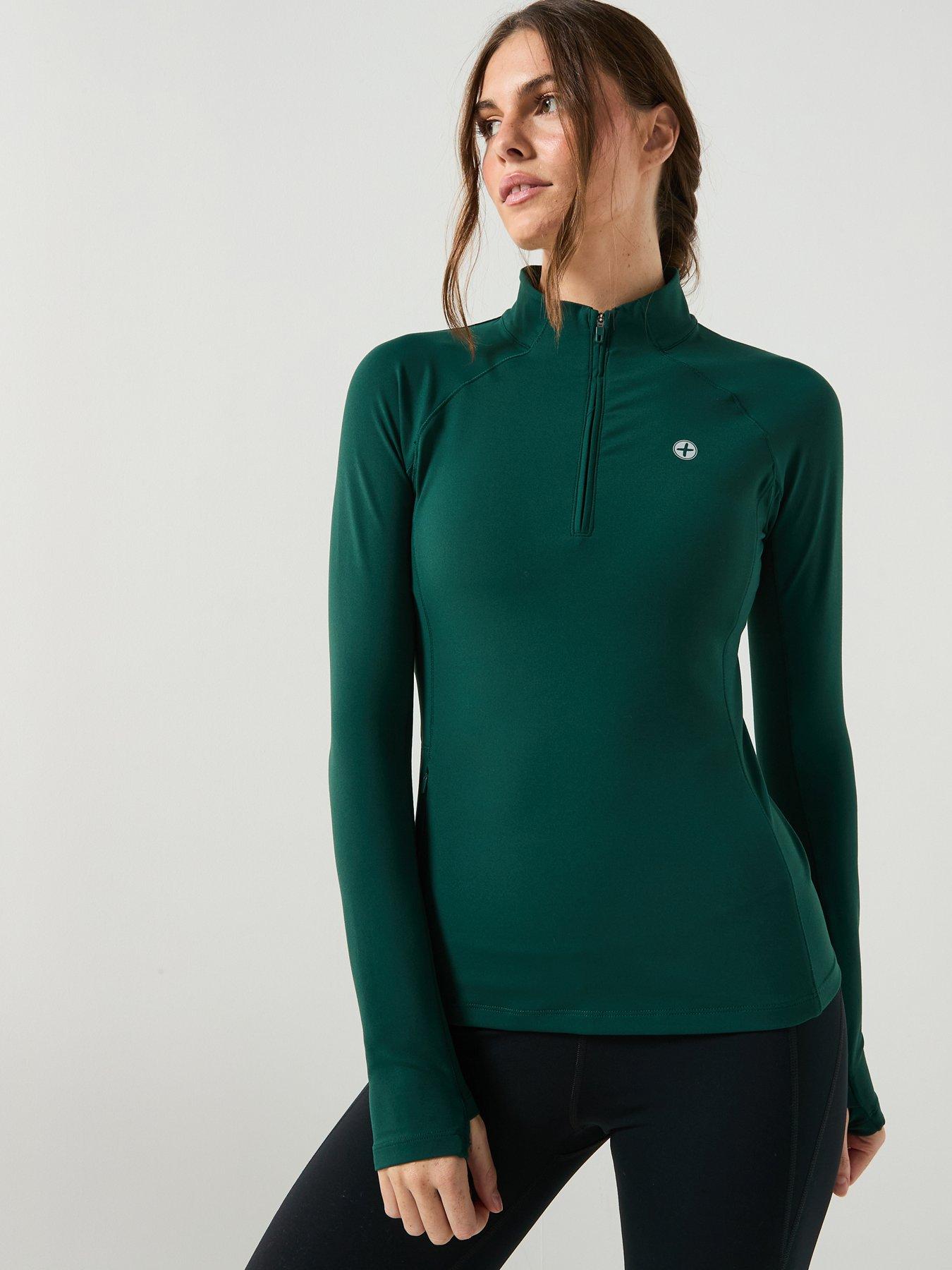 Gym + Coffee Womens Training Relentless 1/4 Zip - Green