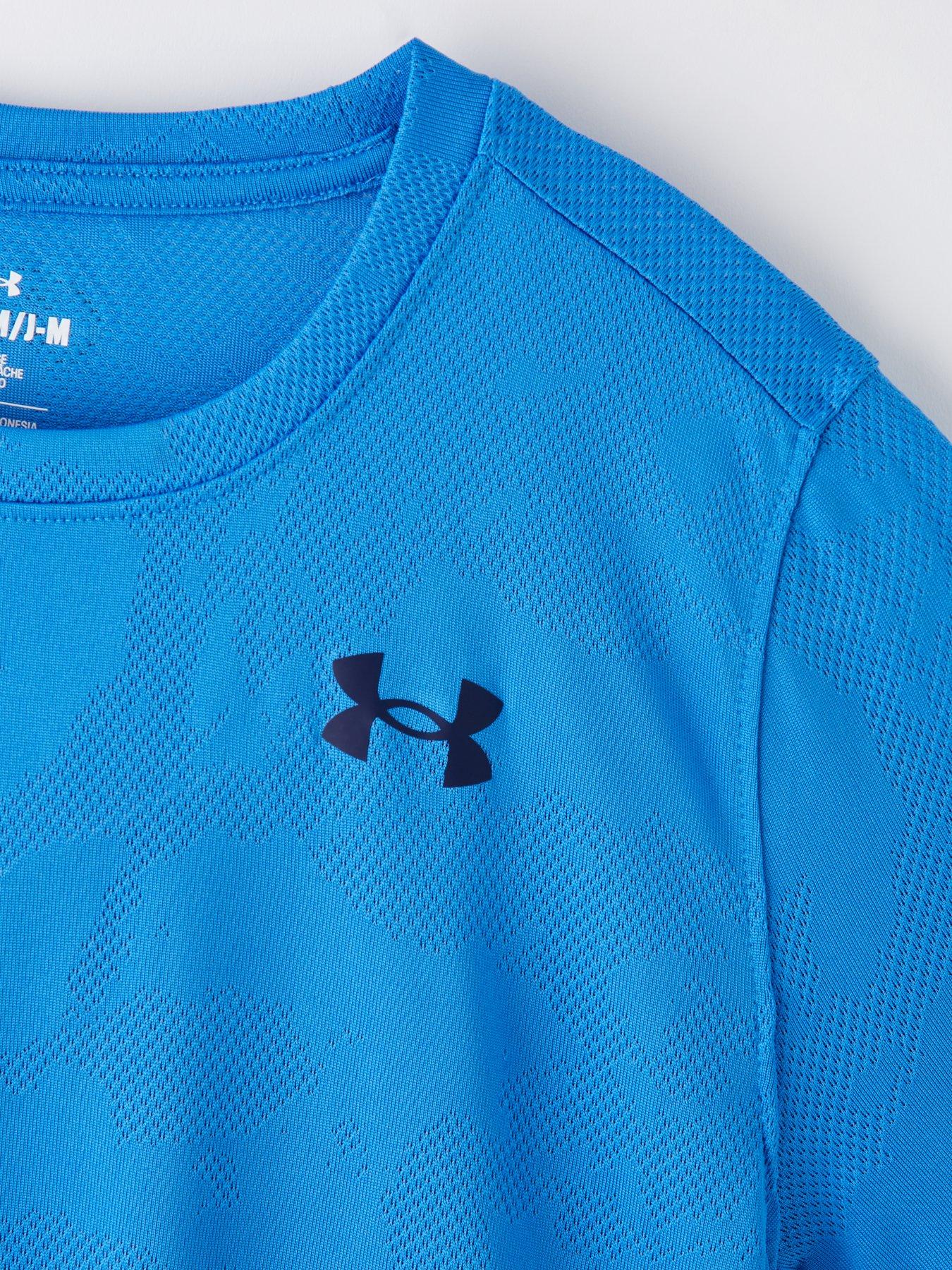 under-armour-junior-boys-training-tech-vent-jacquard-t-shirt-blueoutfit