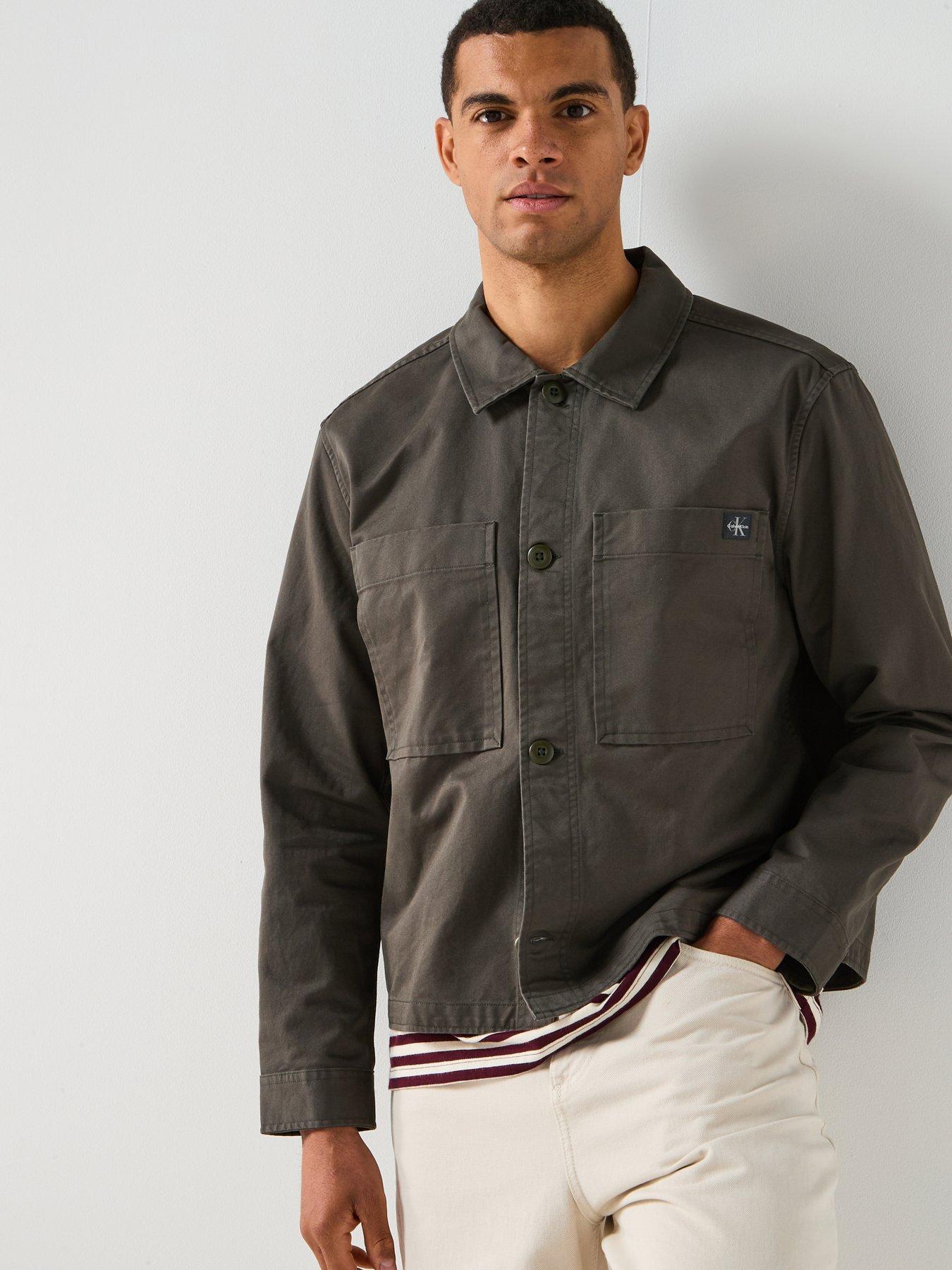 Calvin Klein Jeans Long Sleeve Cotton Overshirt - Khaki