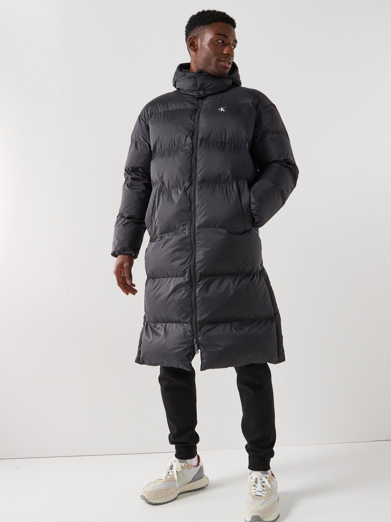 calvin-klein-jeans-nylon-zip-off-hood-down-long-quilted-jacket-blackfront