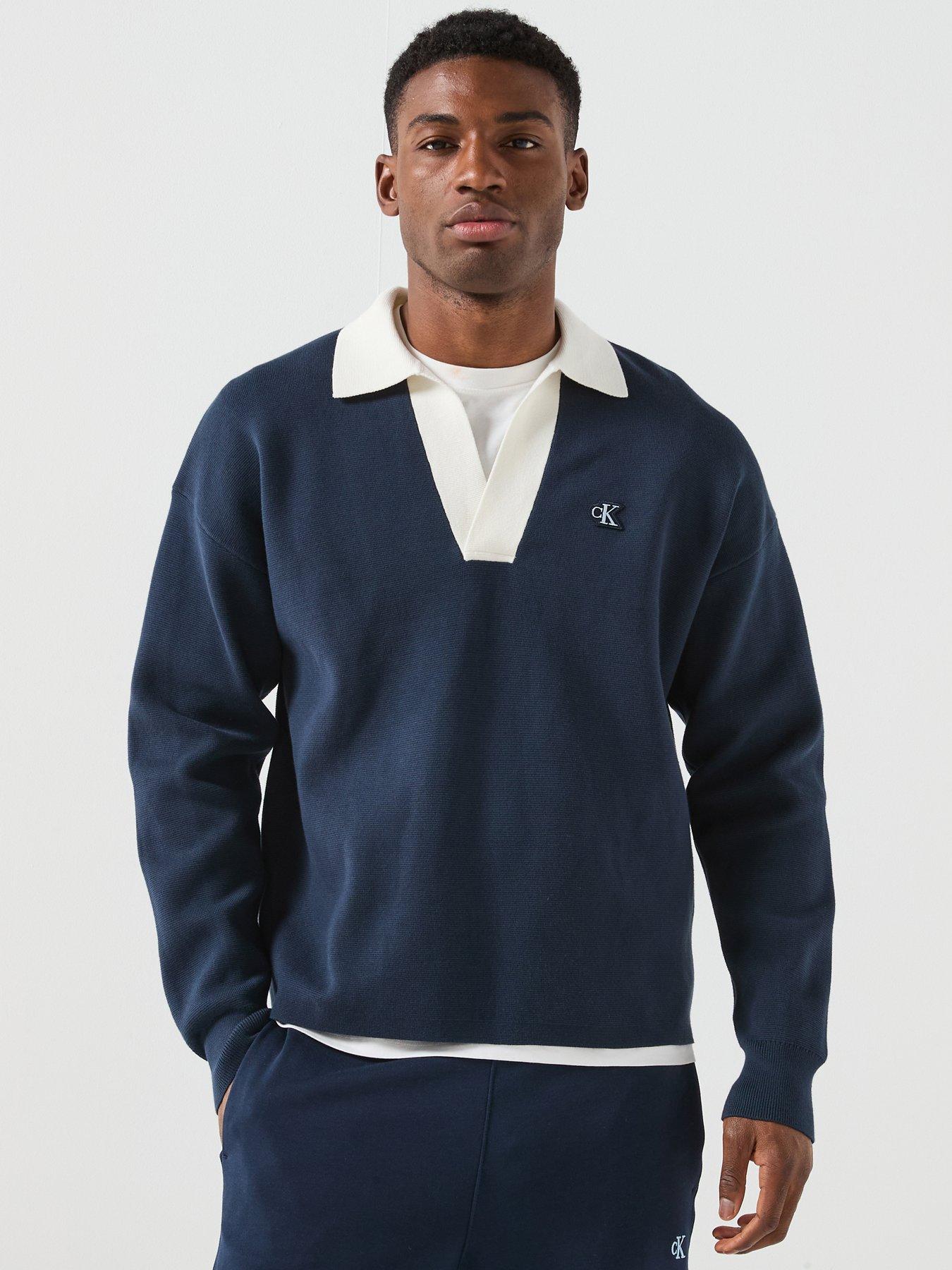 calvin-klein-jeans-calvin-klein-jeans-ls-solid-oversized-johnny-collar-knitted-jumper-navyfront