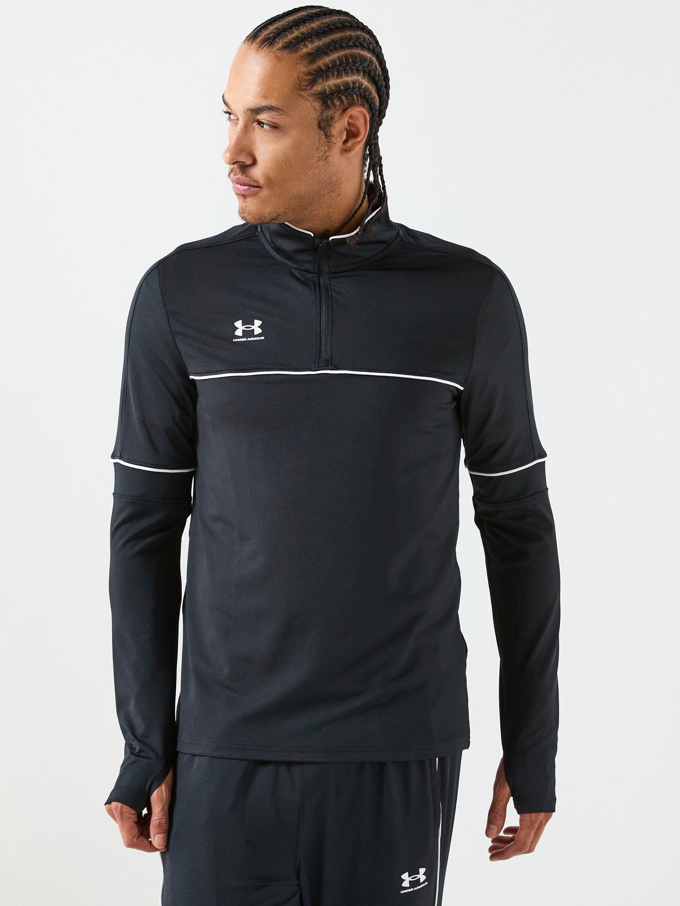 UNDER ARMOUR Mens Challenger Training 1/4 Zip Top - Black/White