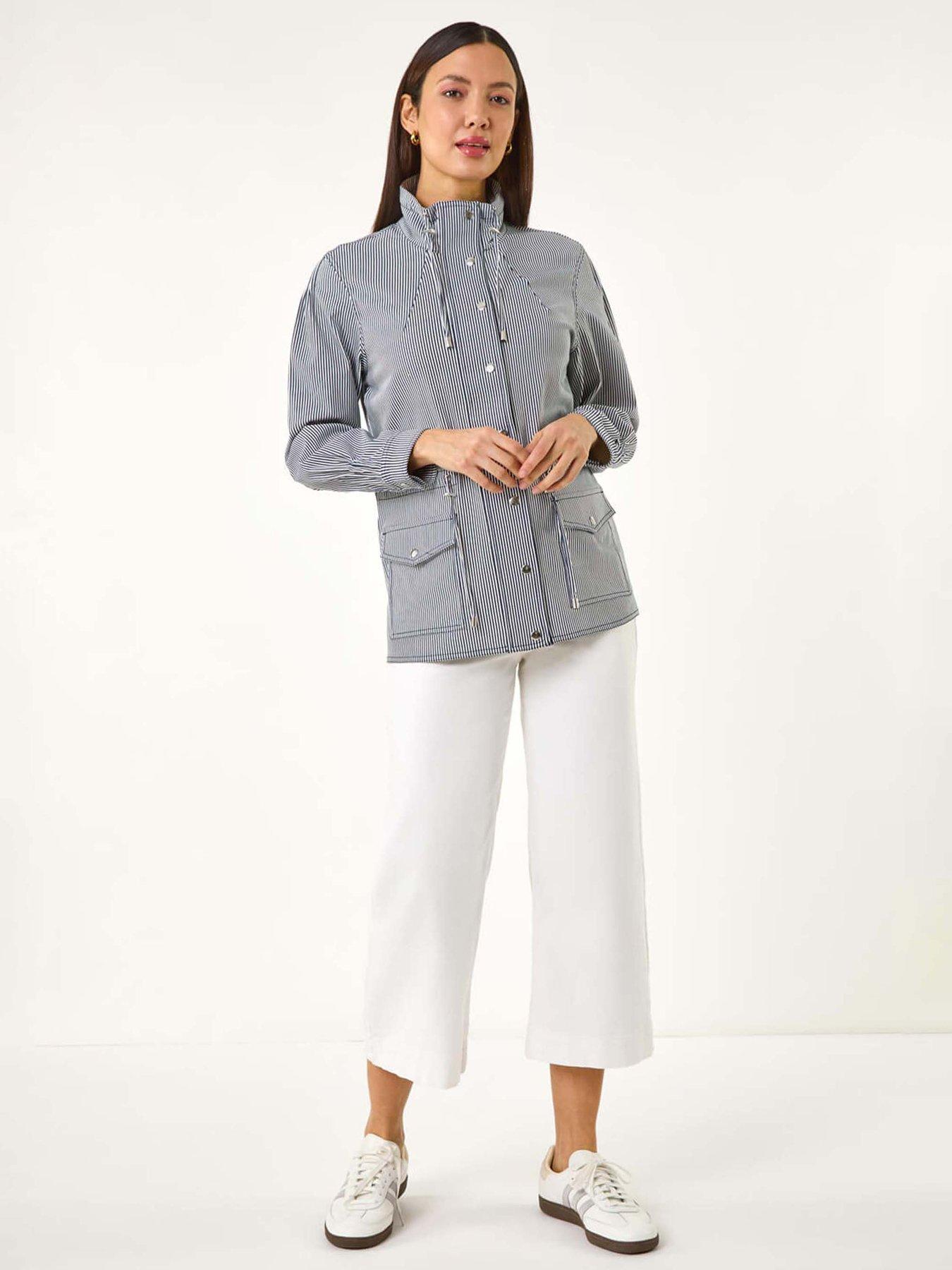 Image 3 of 5 of Roman Stripe Safari Jacket - Navy