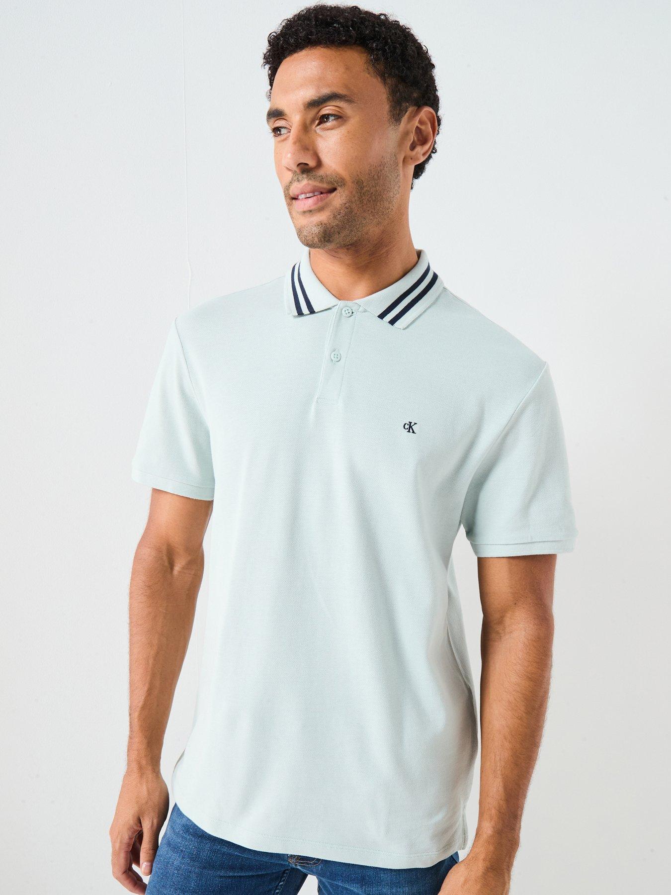 Calvin Klein Jeans Monogram Pique Tipped Polo Shirt - Navy