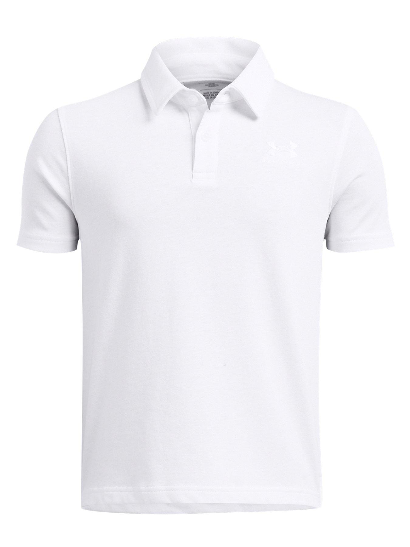UNDER ARMOUR Junior Boys Training Icon Polo Shirt - White