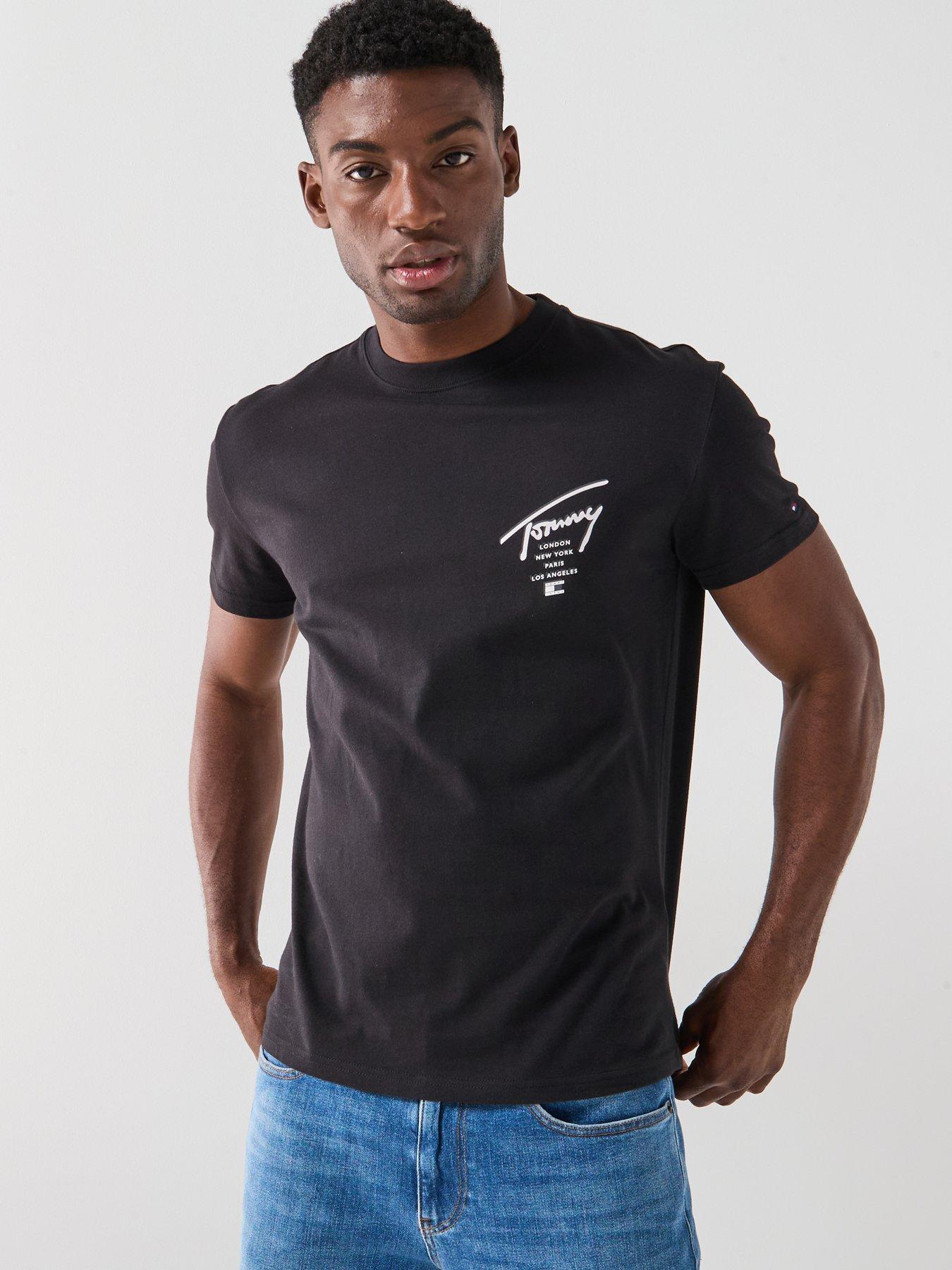 Image 2 of 6 of Tommy Jeans Regular Sign City Back Print T-Shirt - Black