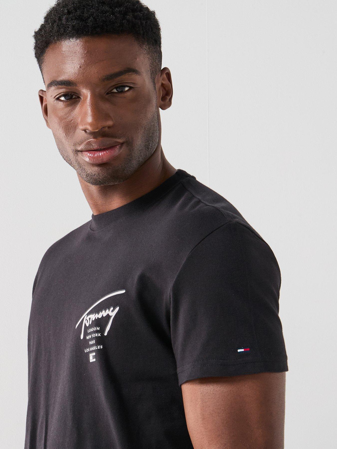 Image 5 of 6 of Tommy Jeans Regular Sign City Back Print T-Shirt - Black