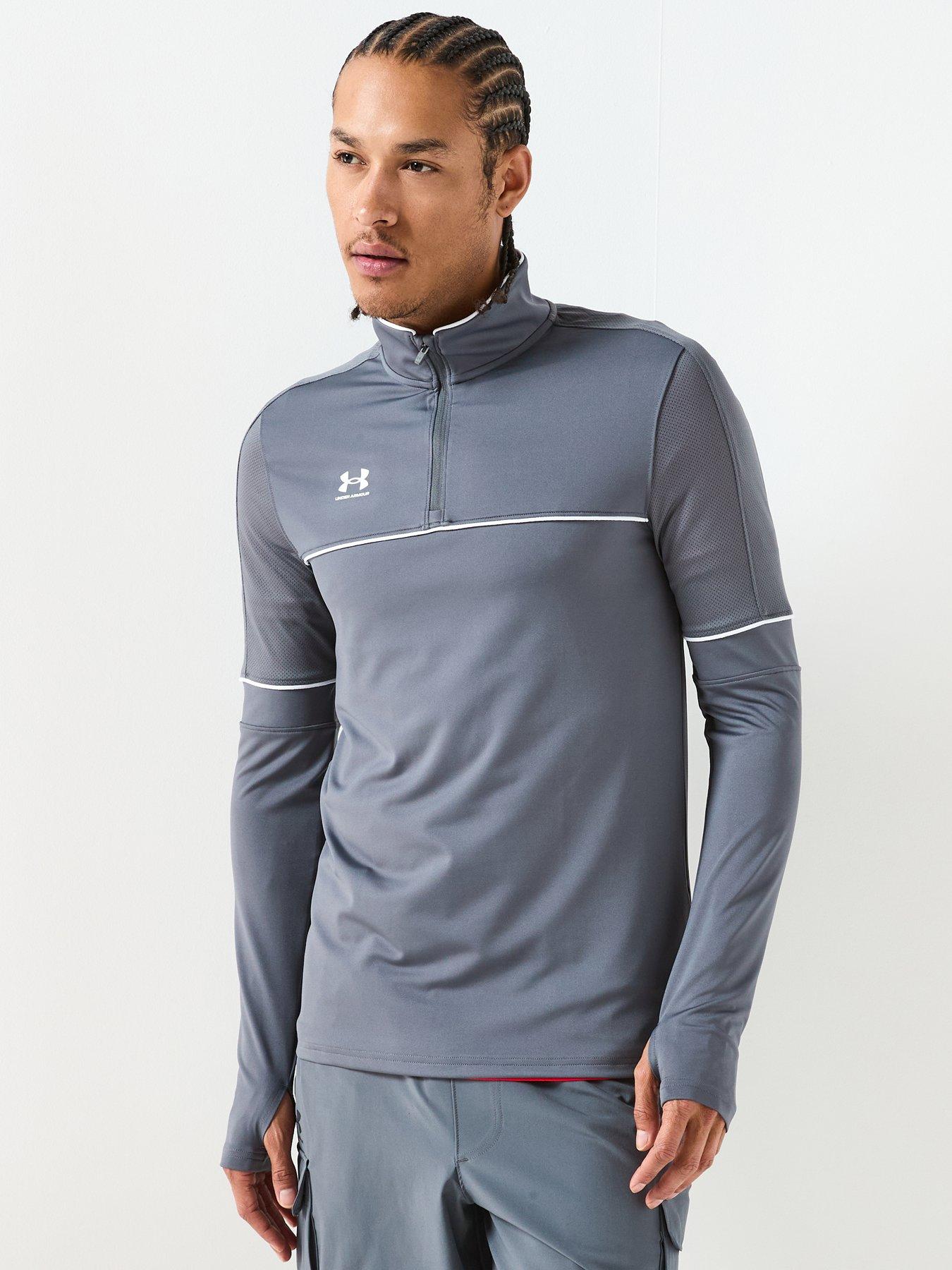 UNDER ARMOUR Mens Challenger Training 1/4 Zip Top - Grey