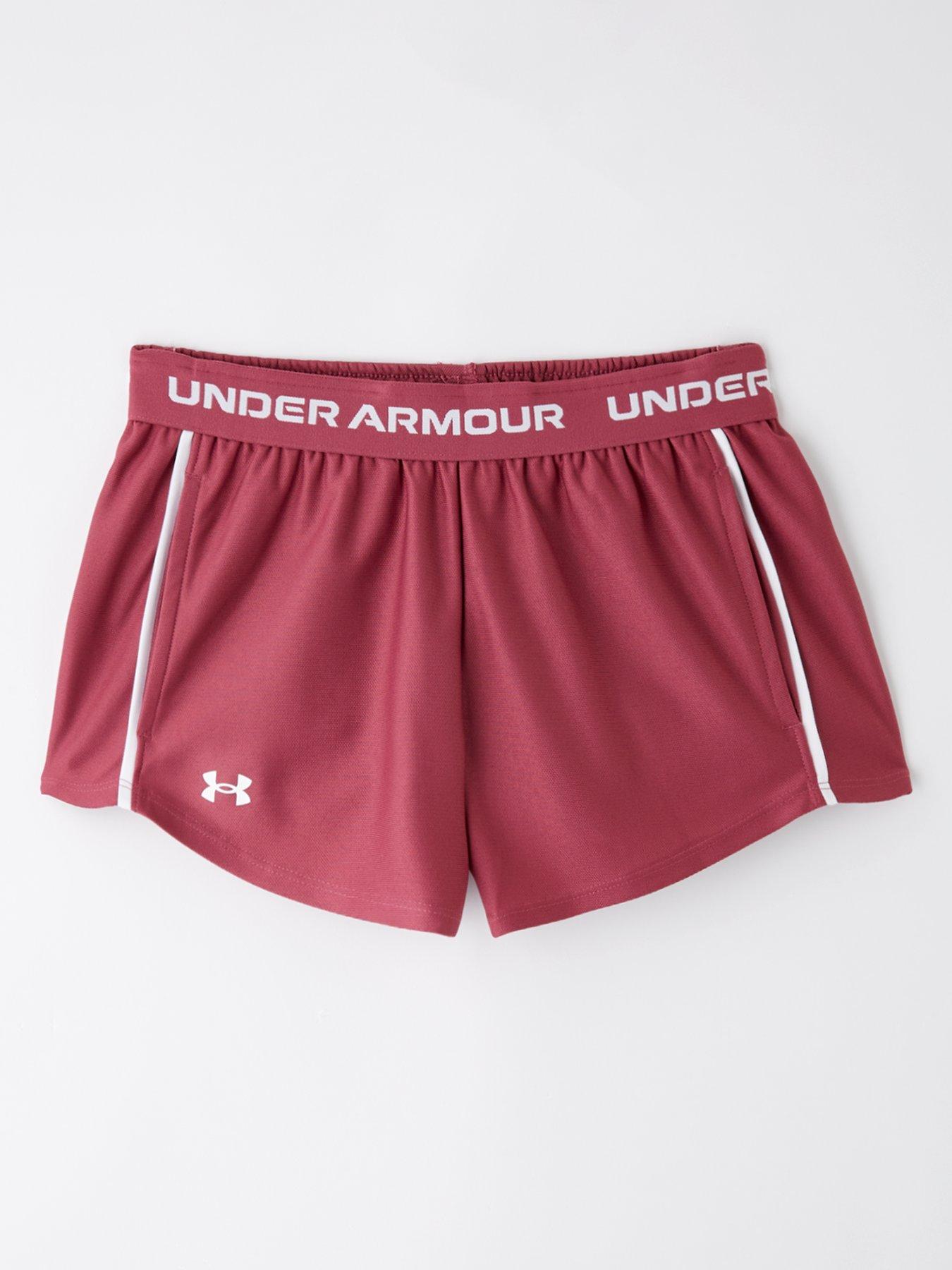 UNDER ARMOUR Junior Girls Training Tech Play Up Shorts - Burgundy