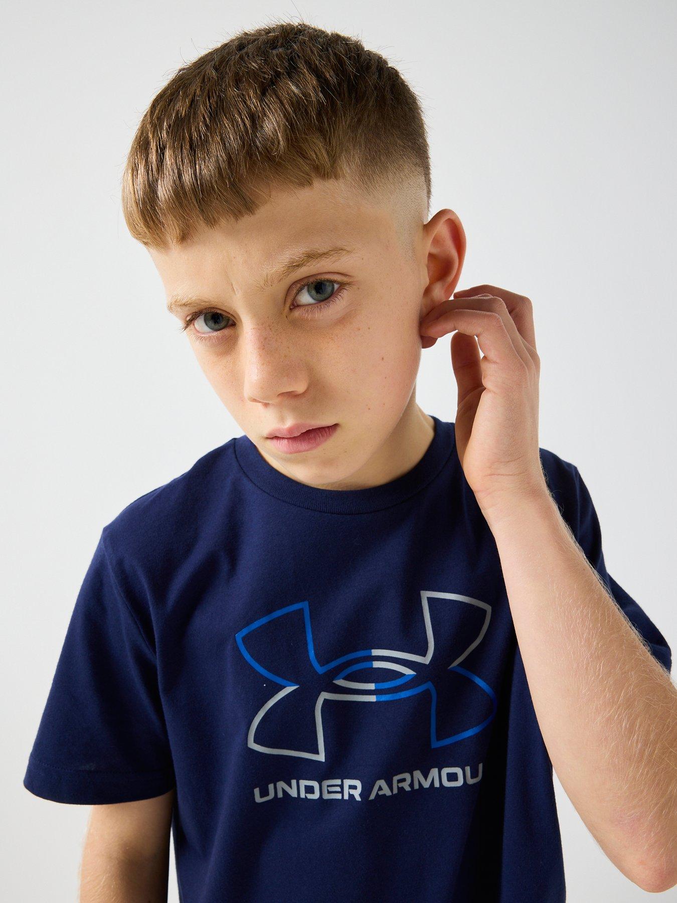 Image 4 of 6 of UNDER ARMOUR Junior Boys Training Gl Foundation T-Shirt - Navy