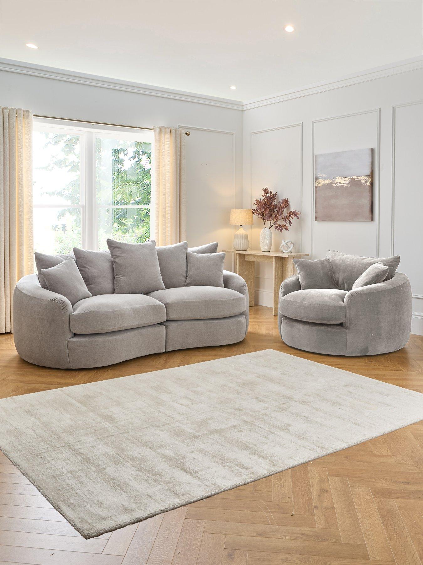 undefined Lovise Scatter 3 Seater Fabric Sofa + Chair
