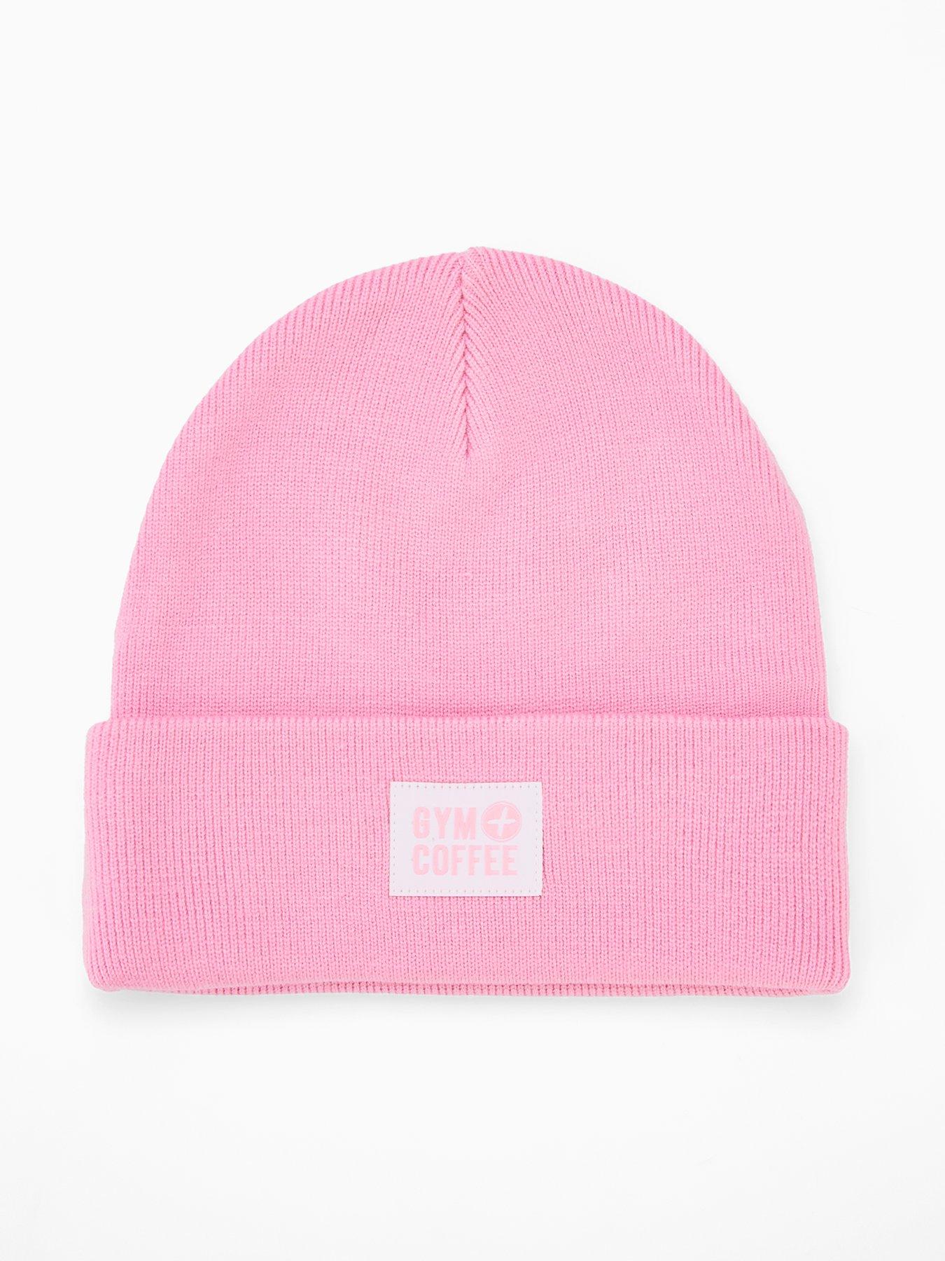 gym-coffee-womens-training-knit-beanie-pink