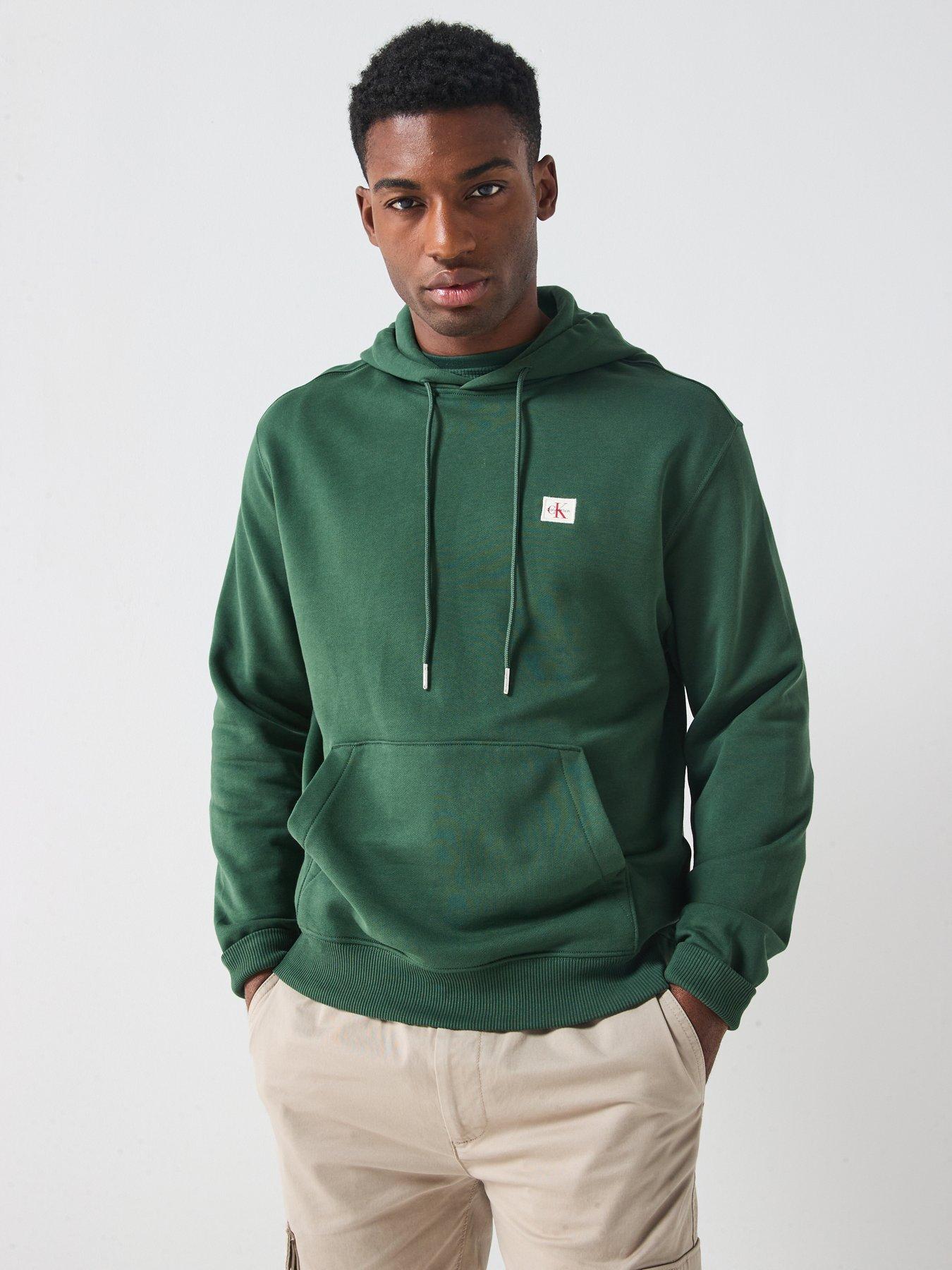 calvin-klein-jeans-left-chest-woven-badge-overhead-hoodie-greenfront