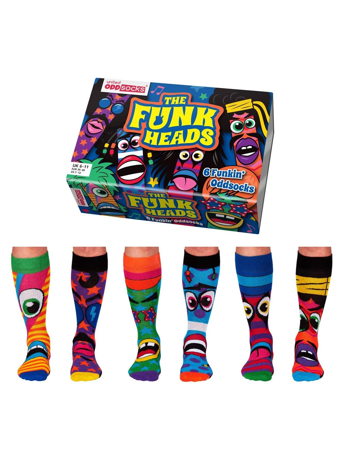 undefined United OddSocks Funk Heads Novelty Crew Sock Giftbox