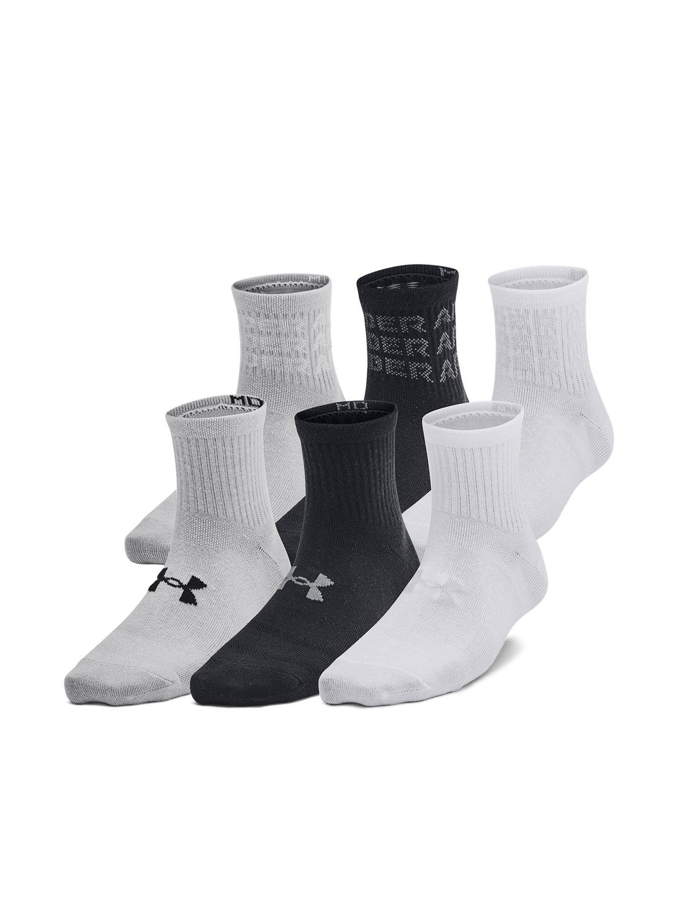 UNDER ARMOUR Kids Unisex Essential Quarter 6Pack Socks - Black