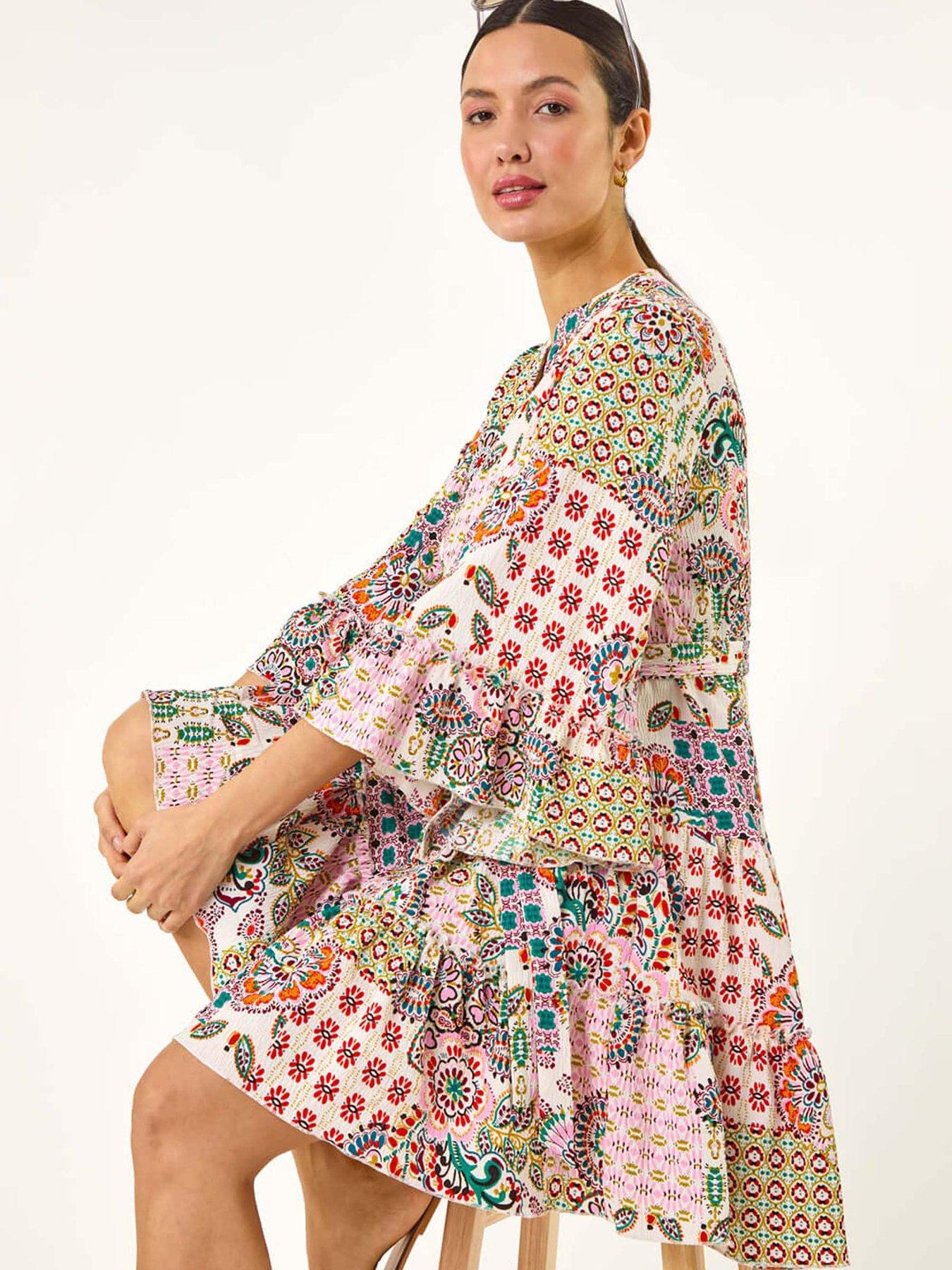 roman-patchwork-print-button-shirt-dress-pinkback