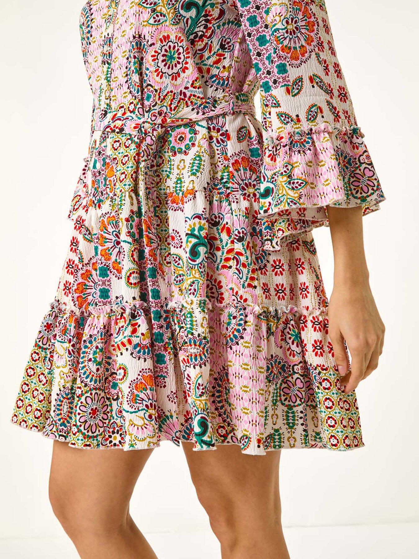 roman-patchwork-print-button-shirt-dress-pinkdetail