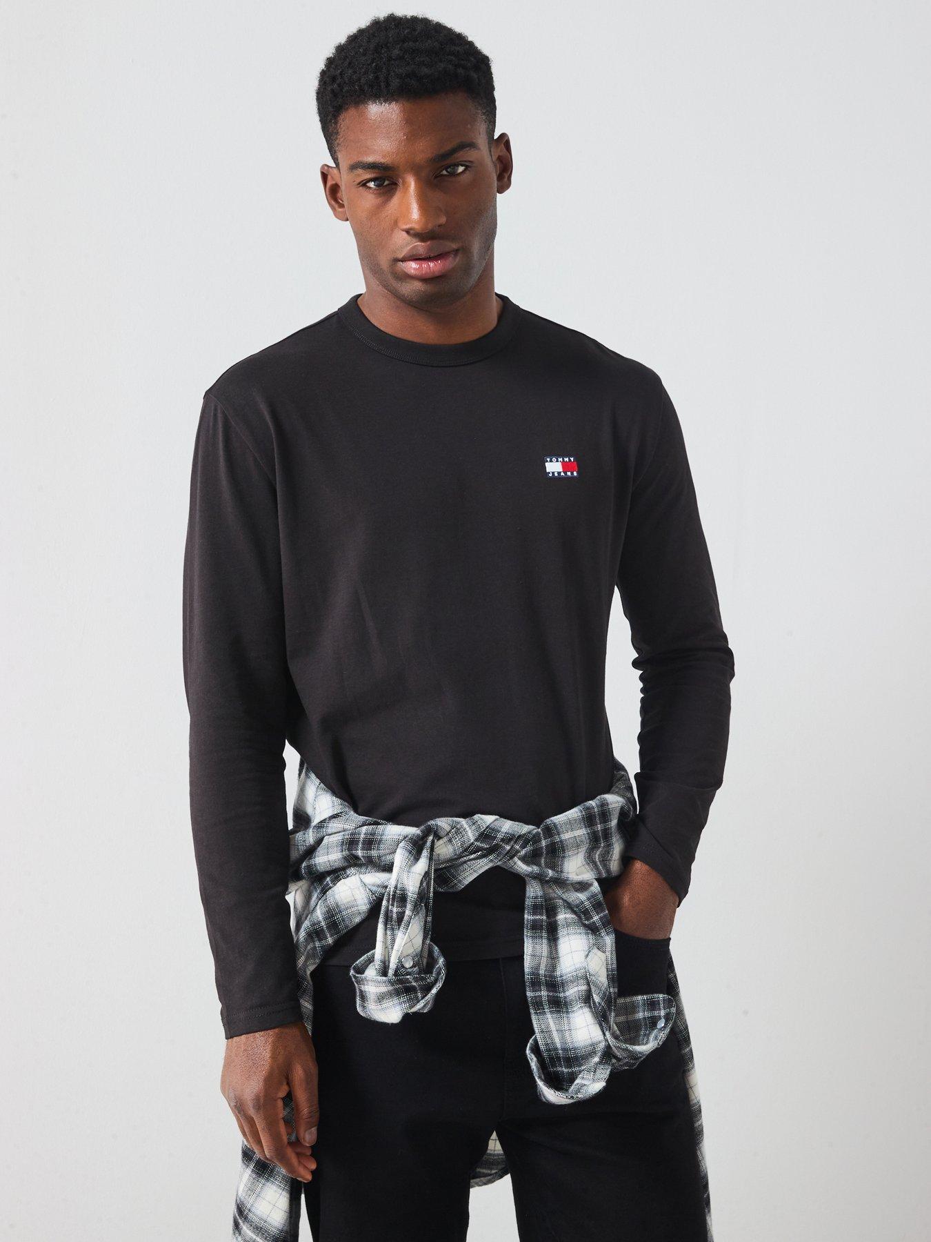 Tommy Jeans Regular Badge Long Sleeve T-Shirt - Black