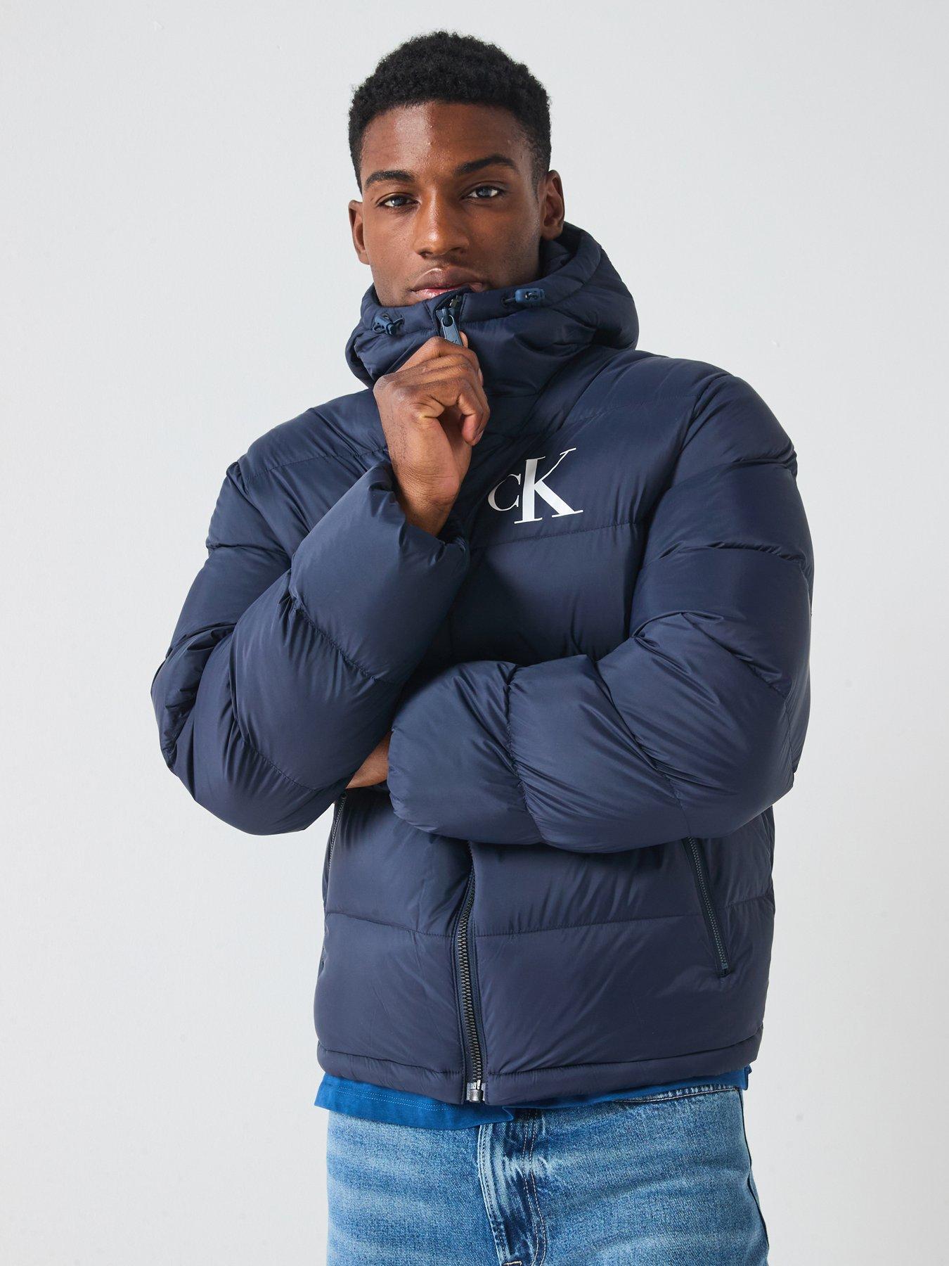 Calvin Klein Jeans Nylon Monogram Quilted Jacket - Navy