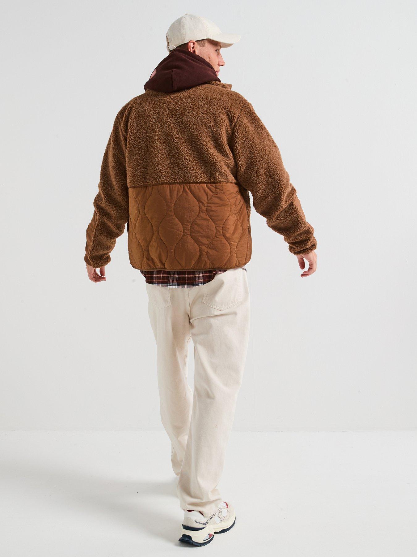 tommy-jeans-essential-mix-teddy-fleece-jacket-blackstillFront