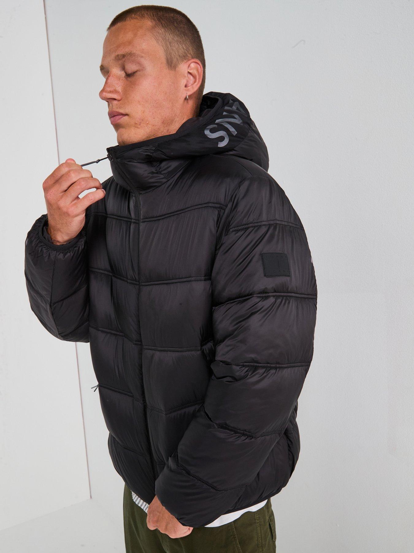 Tommy Jeans Reflective Hooded Logo Quilted Jacket - Navy