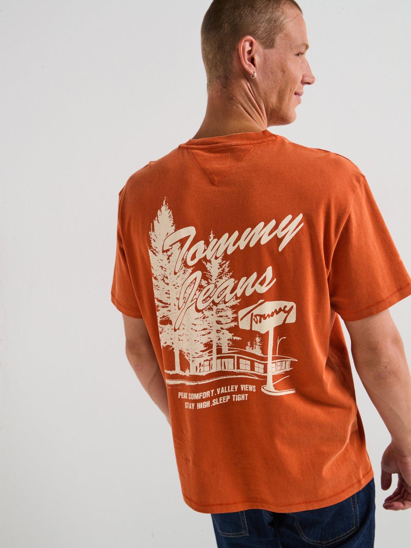 Tommy Jeans Back Graphic Print T-Shirt - Orange
