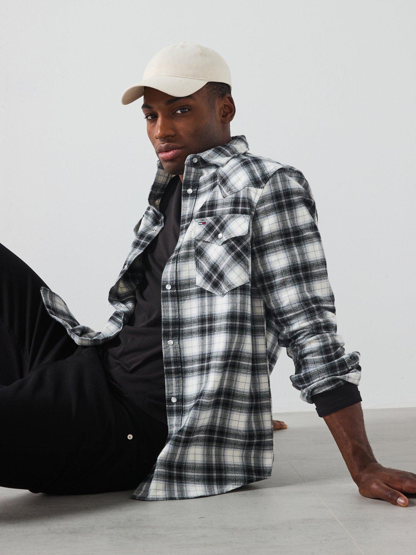 Tommy Jeans Regular Western Flannel Check Shirt - Black