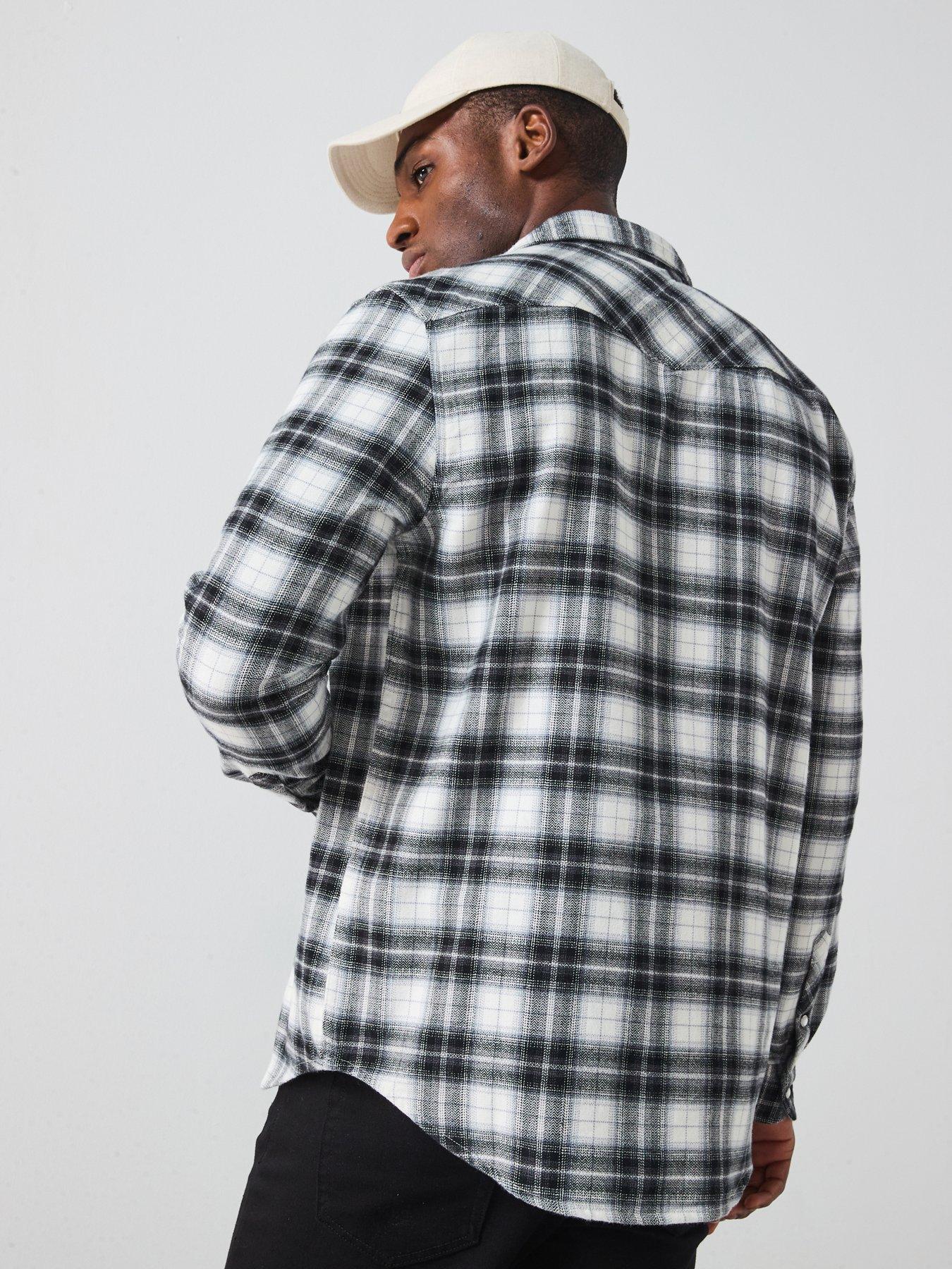 tommy-jeans-regular-western-flannel-check-shirt-blackstillFront