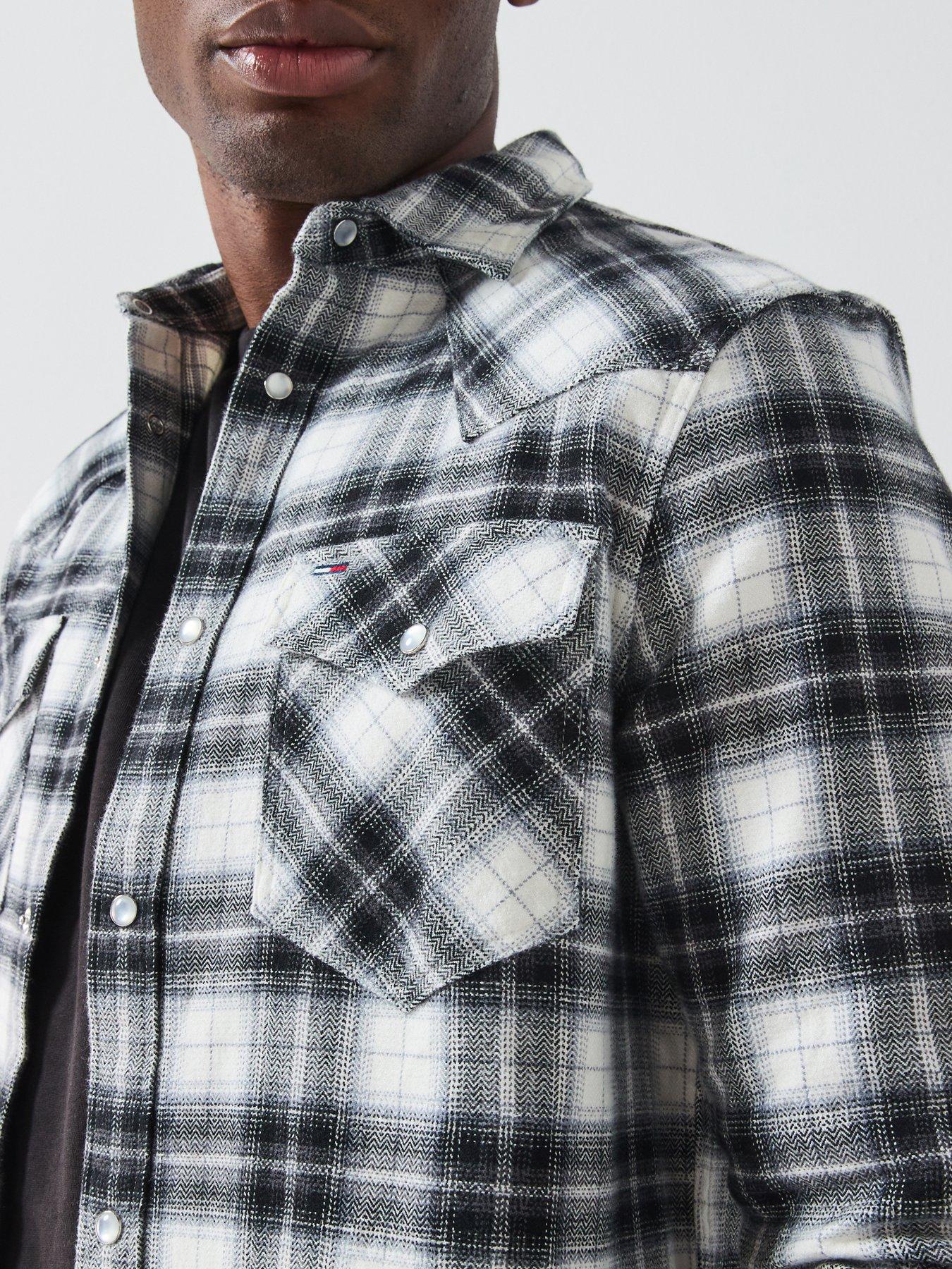 tommy-jeans-regular-western-flannel-check-shirt-blackoutfit