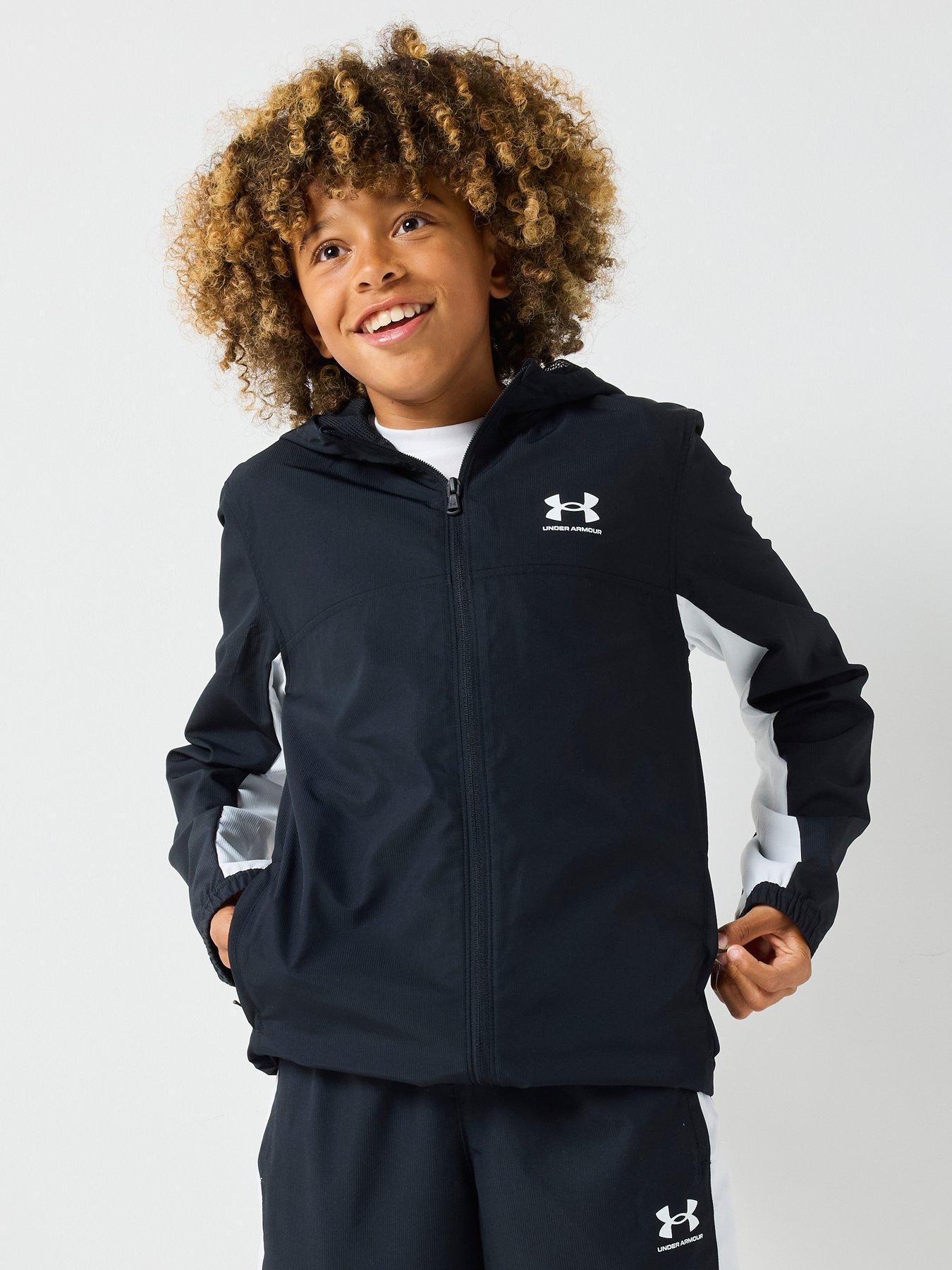 UNDER ARMOUR Junior Boys Training Rival Woven Jacket - Black