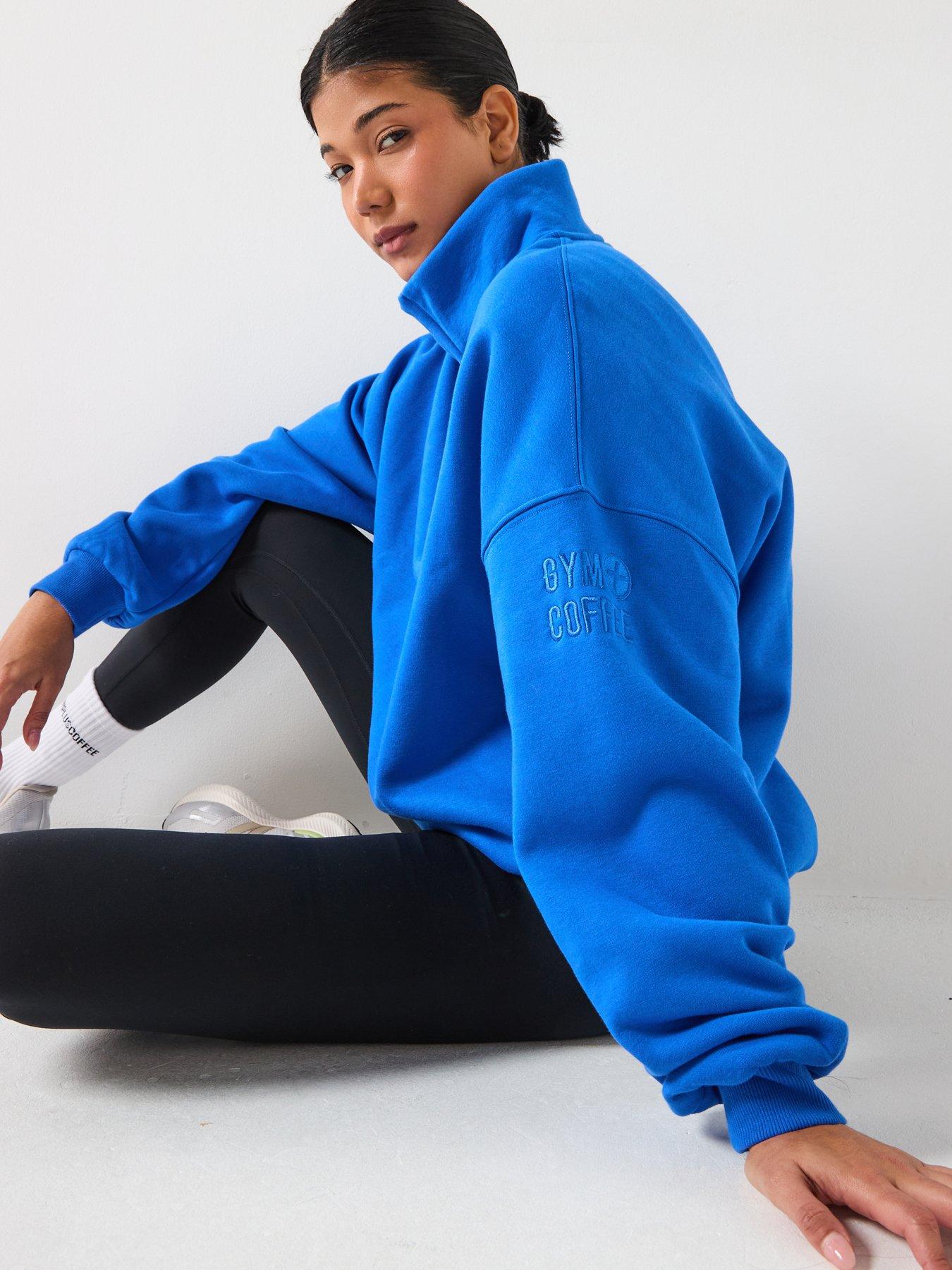 gym-coffee-womens-training-sierra-snap-collar-sweatshirt-blueoutfit