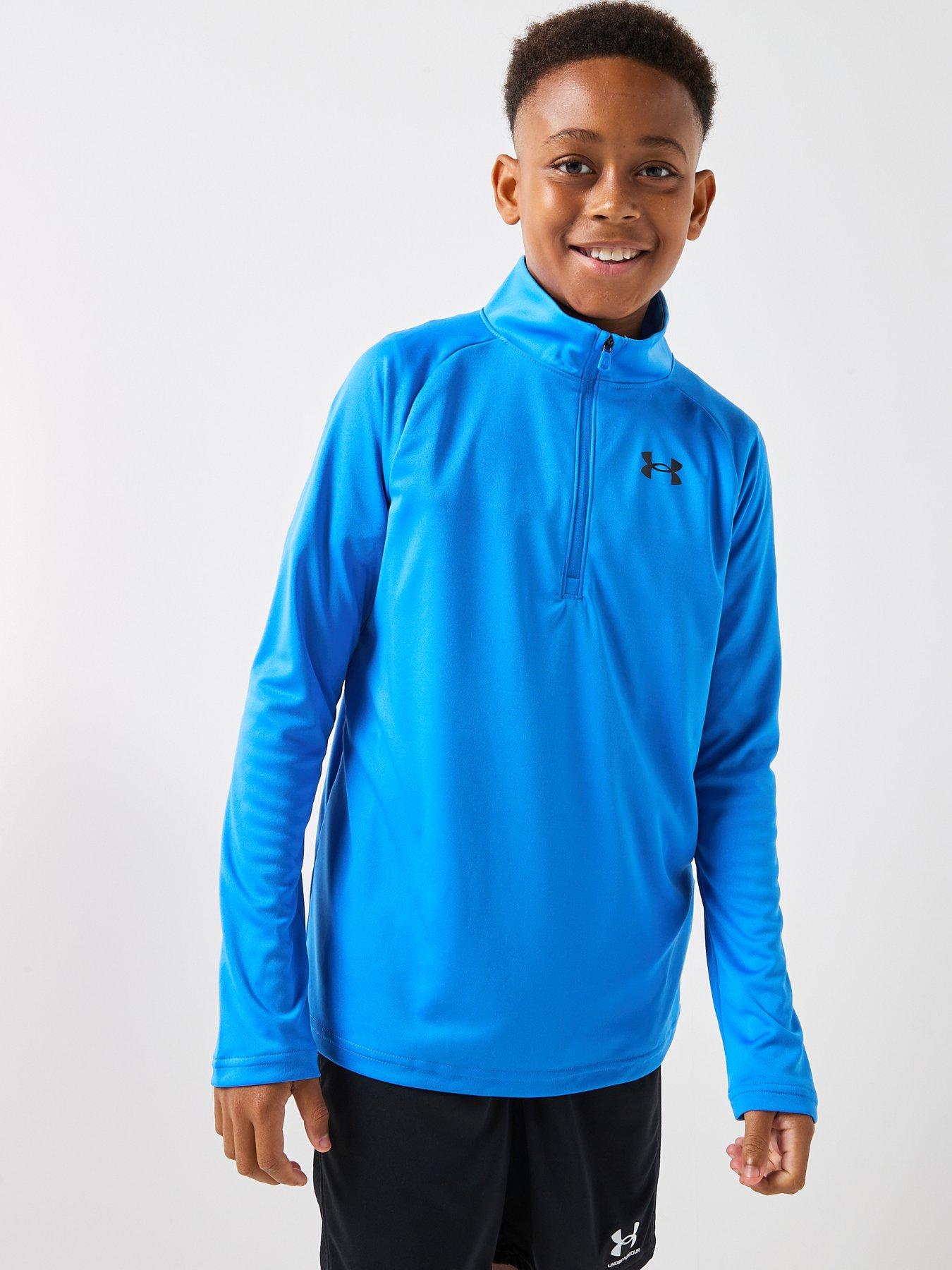 under-armour-junior-boys-training-tech-20-14-zip-top-blue