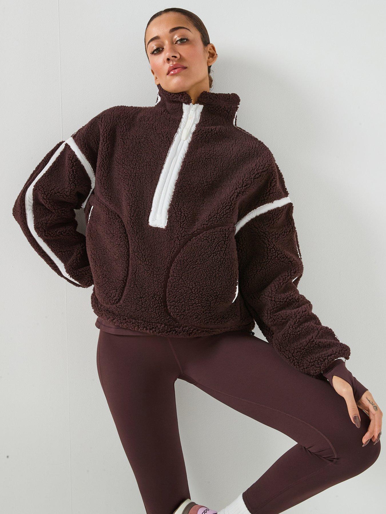 gym-coffee-womens-training-industry-half-zip-top-brown