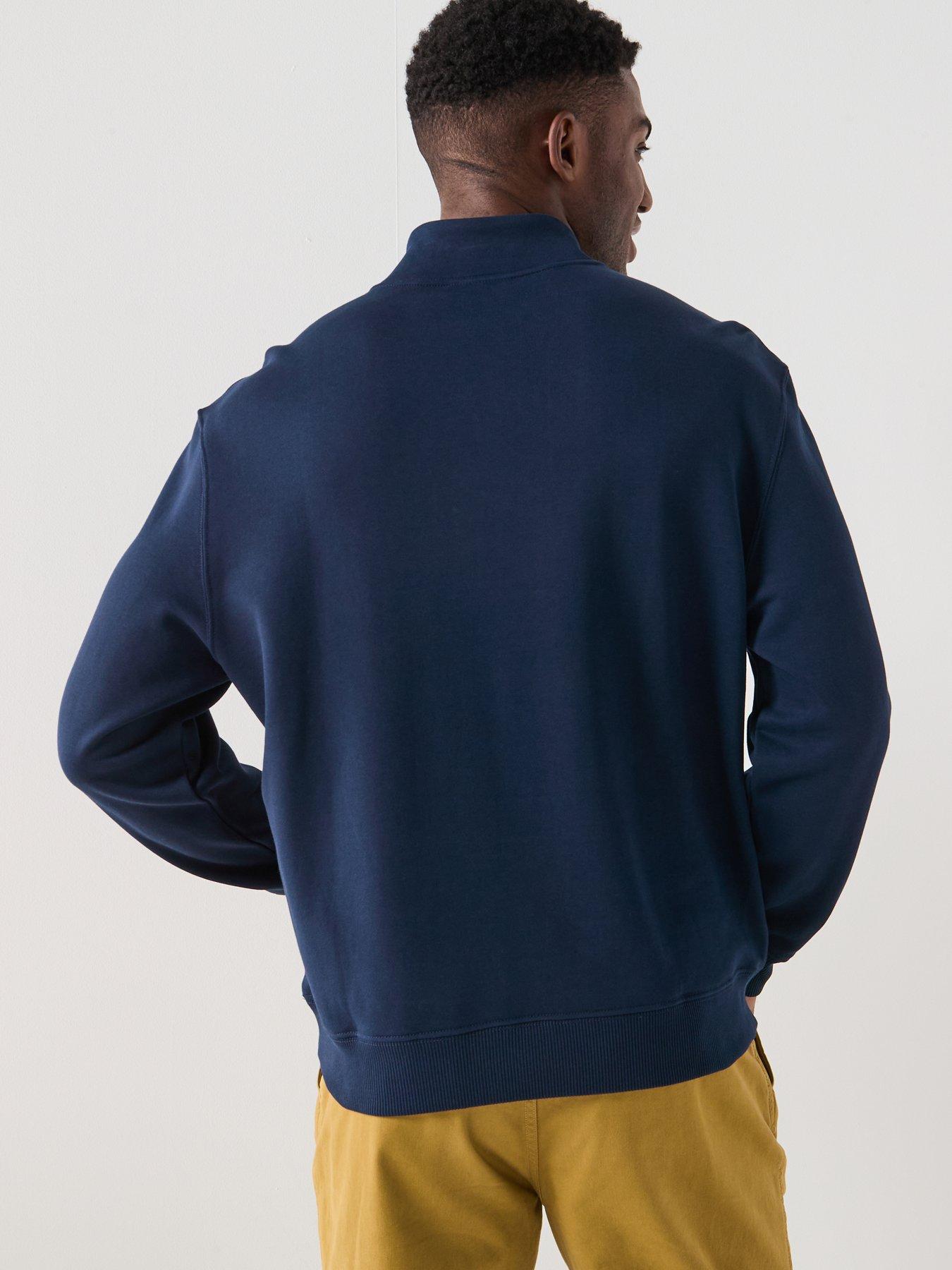 Image 2 of 6 of Calvin Klein Jeans Monogram Logo 1/4 Zip Sweatshirt - Navy